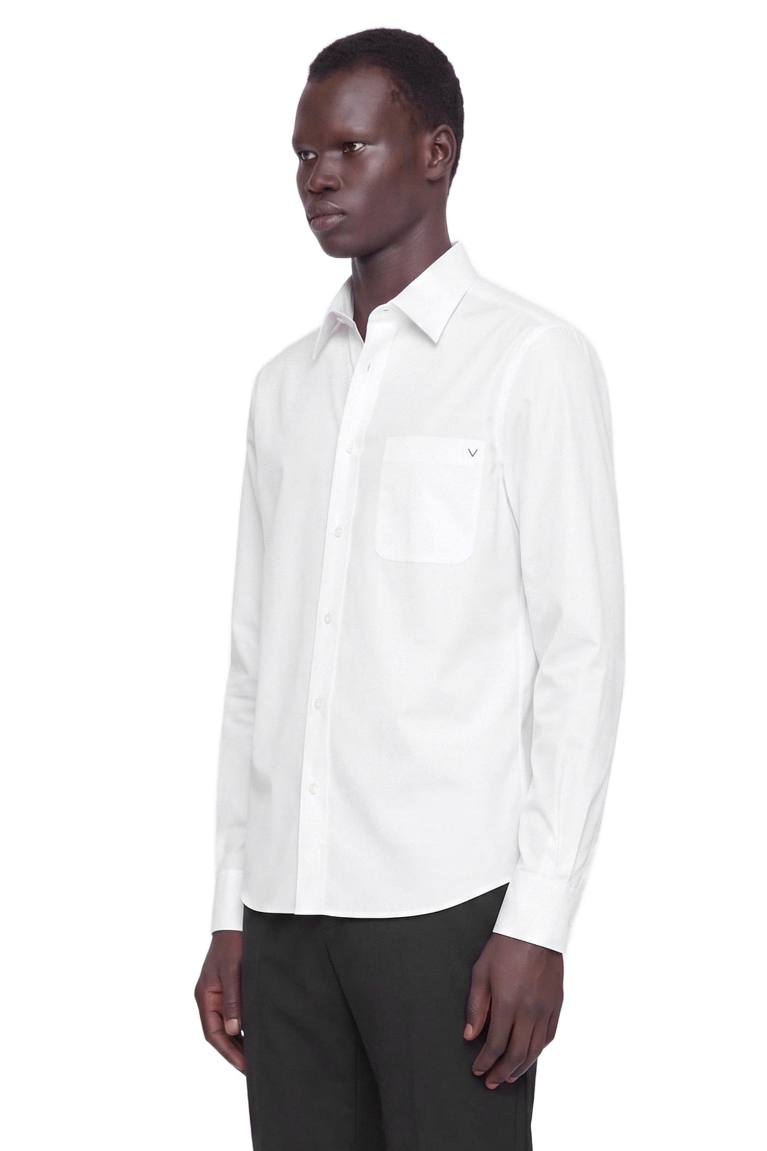 Valentino V Gold Pocket Shirt in Oxford Cotton