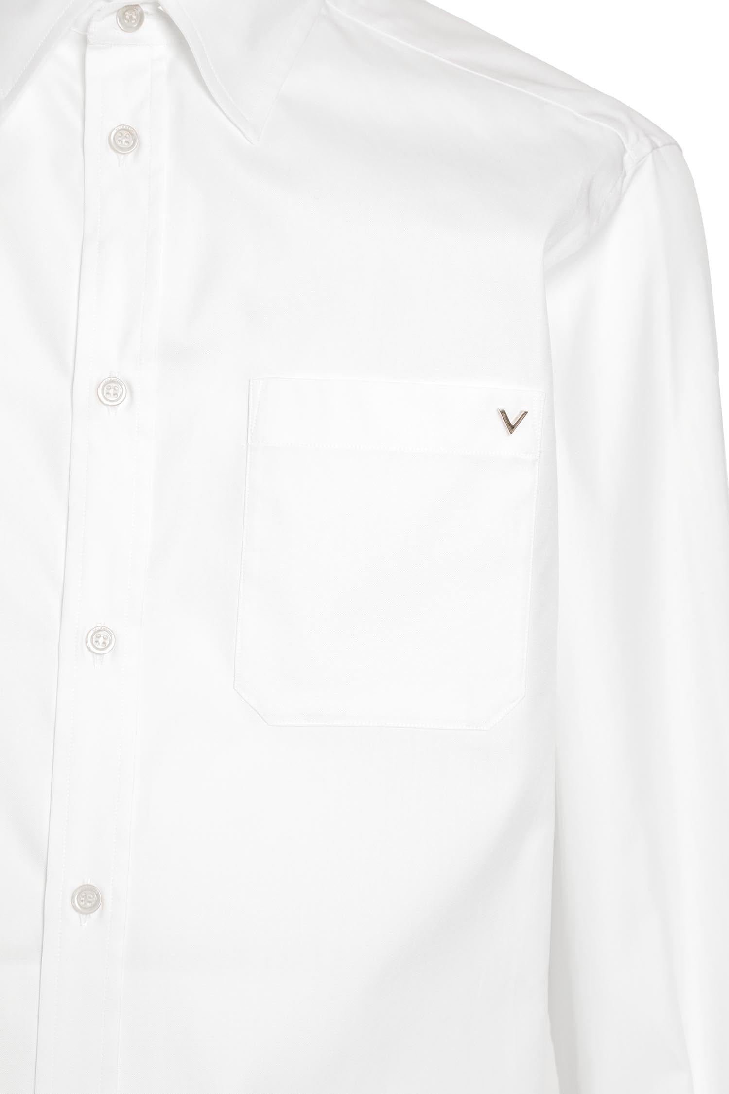 Valentino V Gold Pocket Shirt in Oxford Cotton