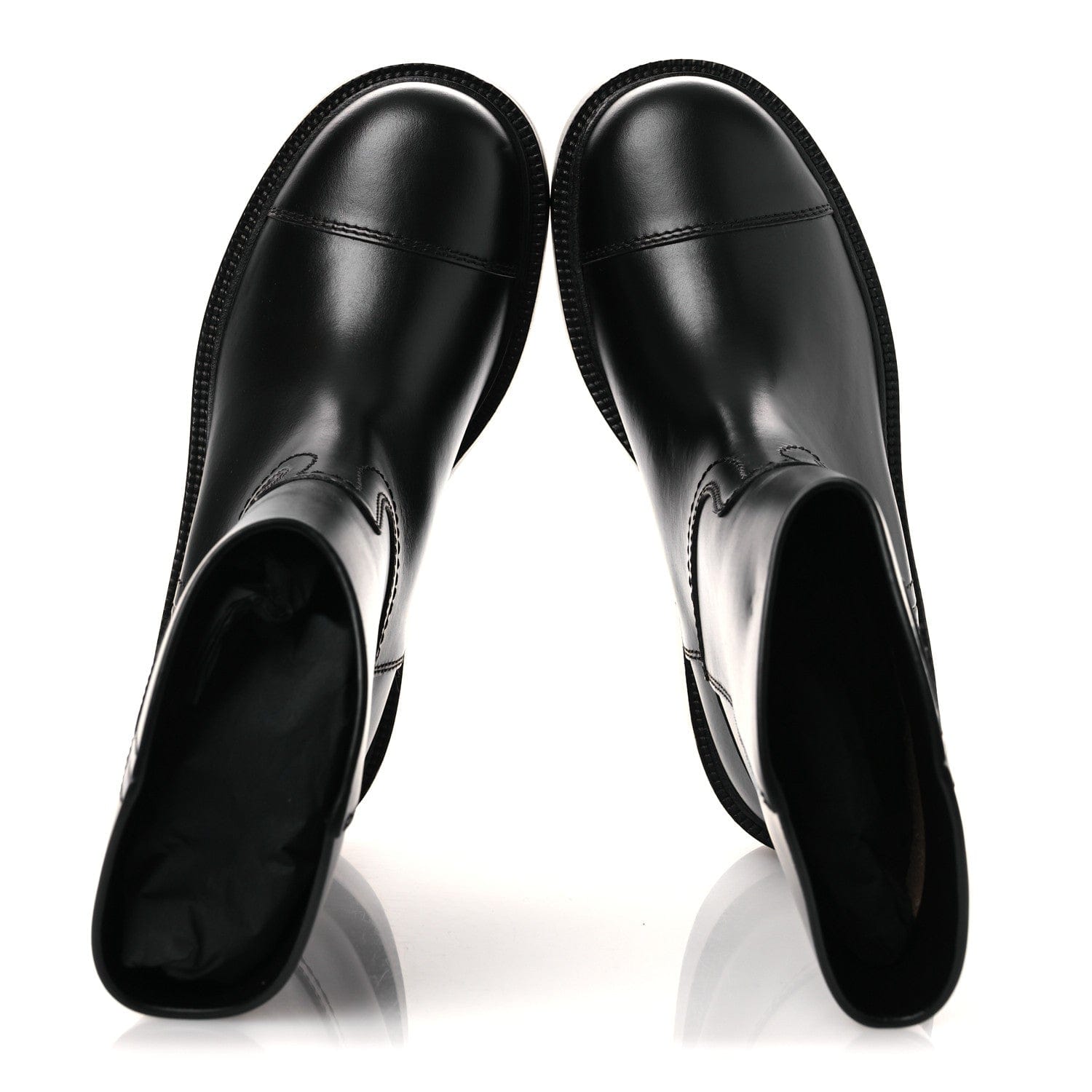 Chanel Calfskin Cap Toe Boots 37 Black