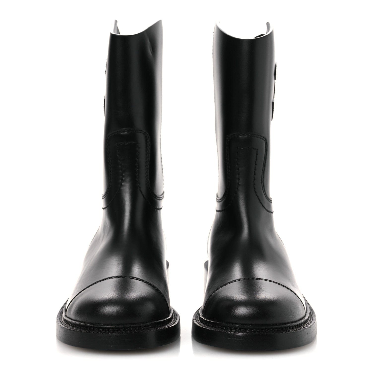 Chanel Calfskin Cap Toe Boots 37 Black