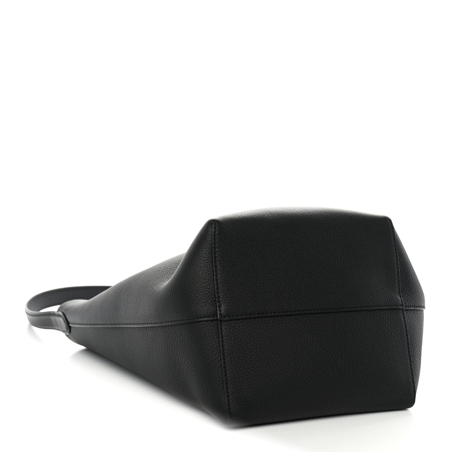 The Row Grained Calfskin Medium N/S Park Tote Black