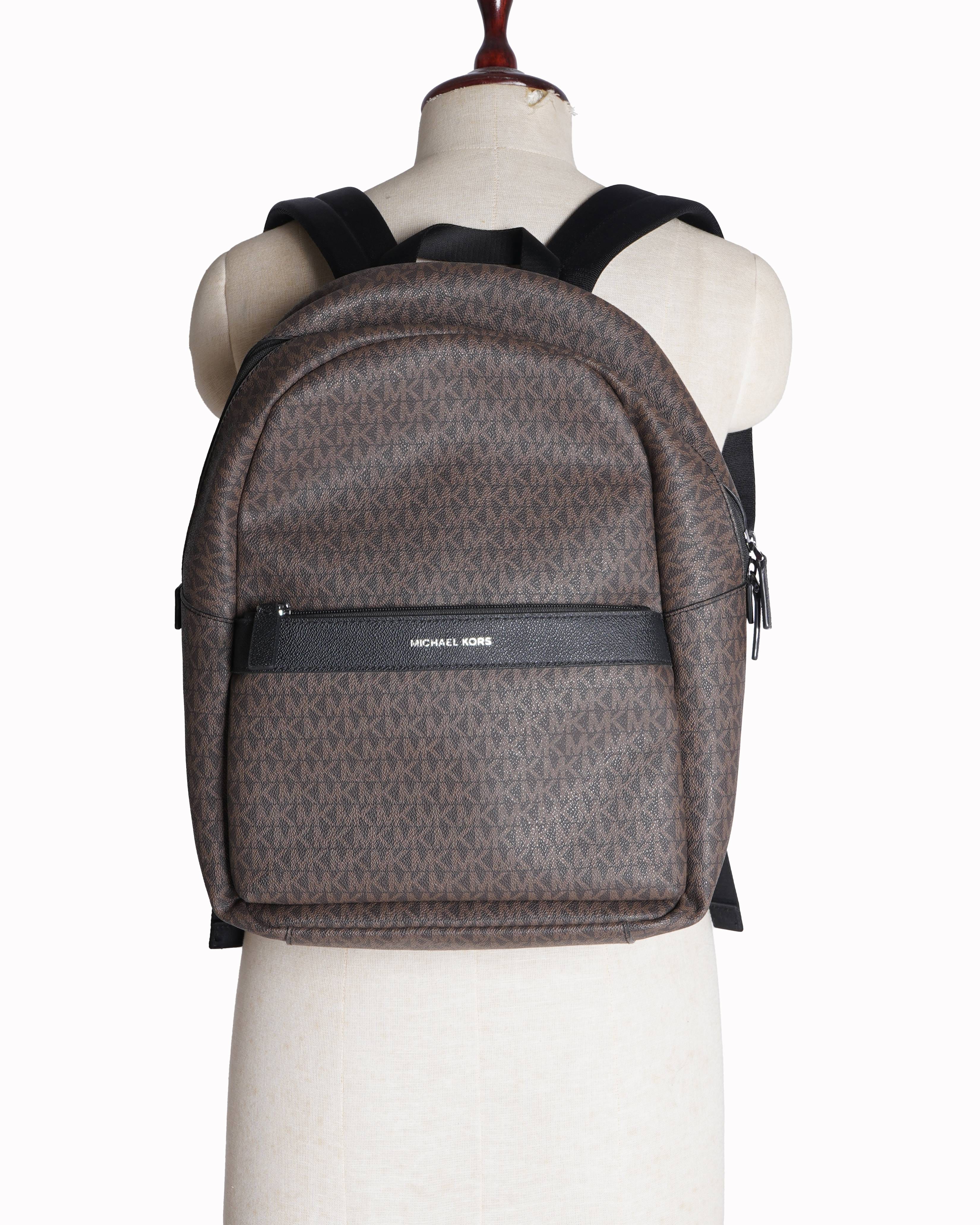 Michael Kors Greyson Logo Brown Backpack
