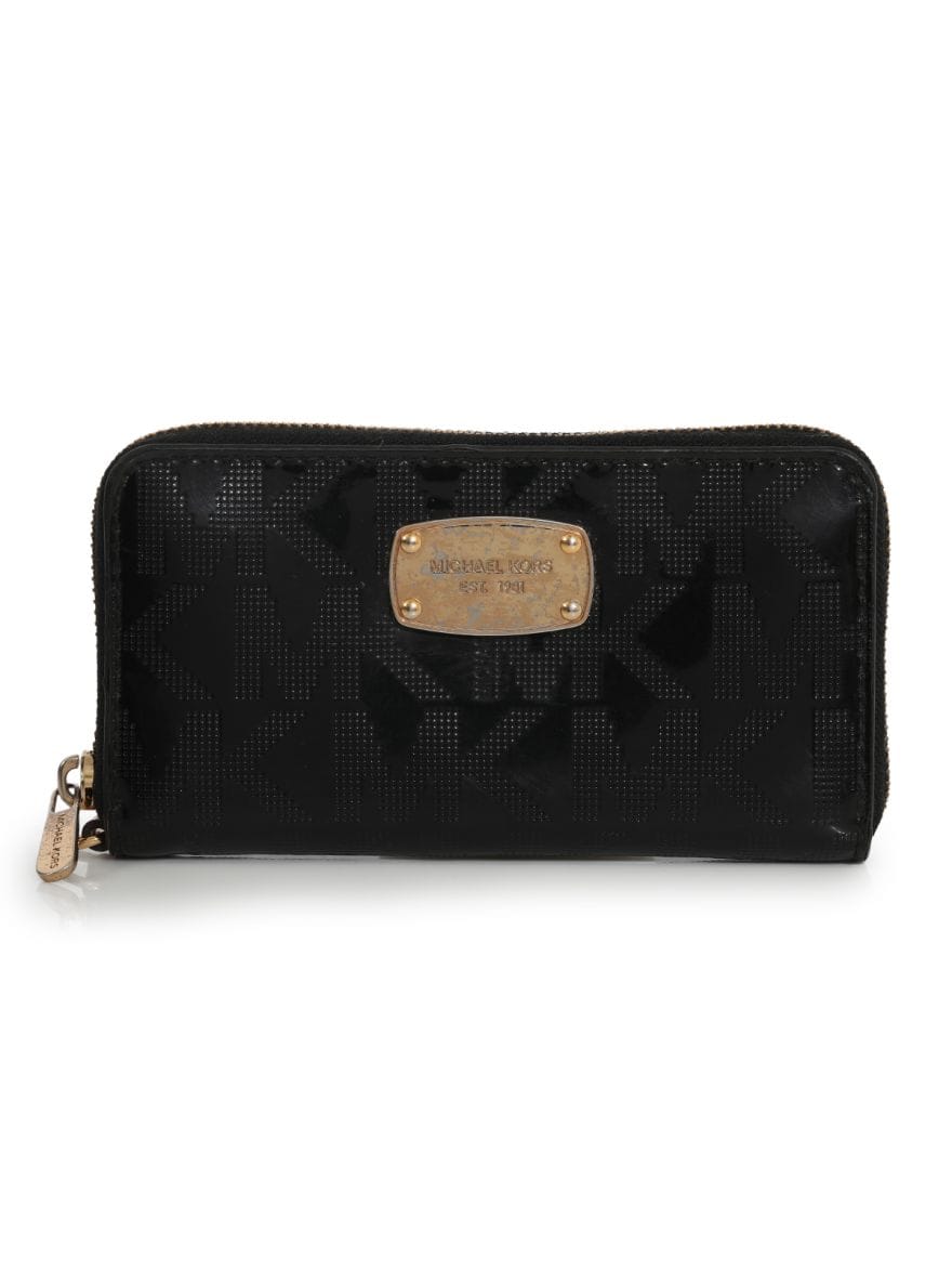 Michael Kors Black Patent Leather Wallet Full Size