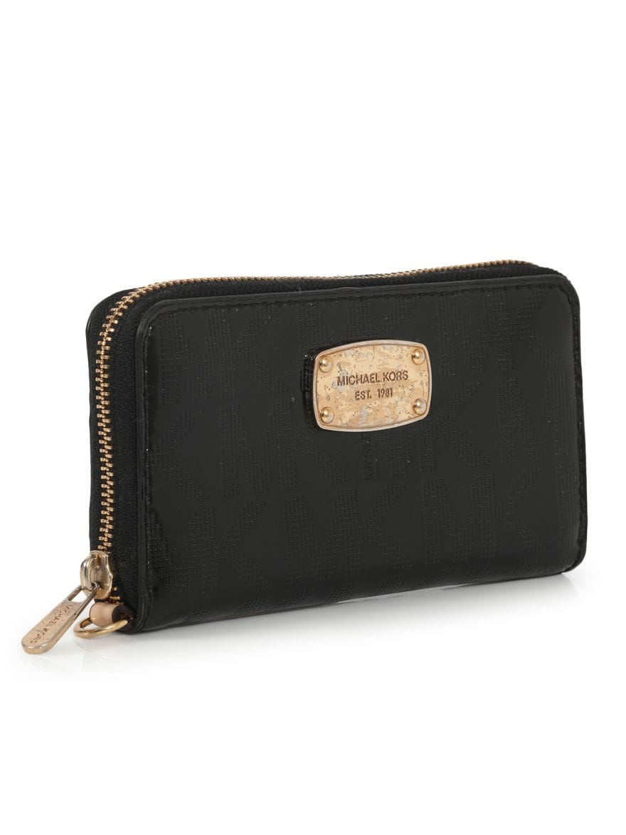 Michael Kors Black Patent Leather Wallet Full Size