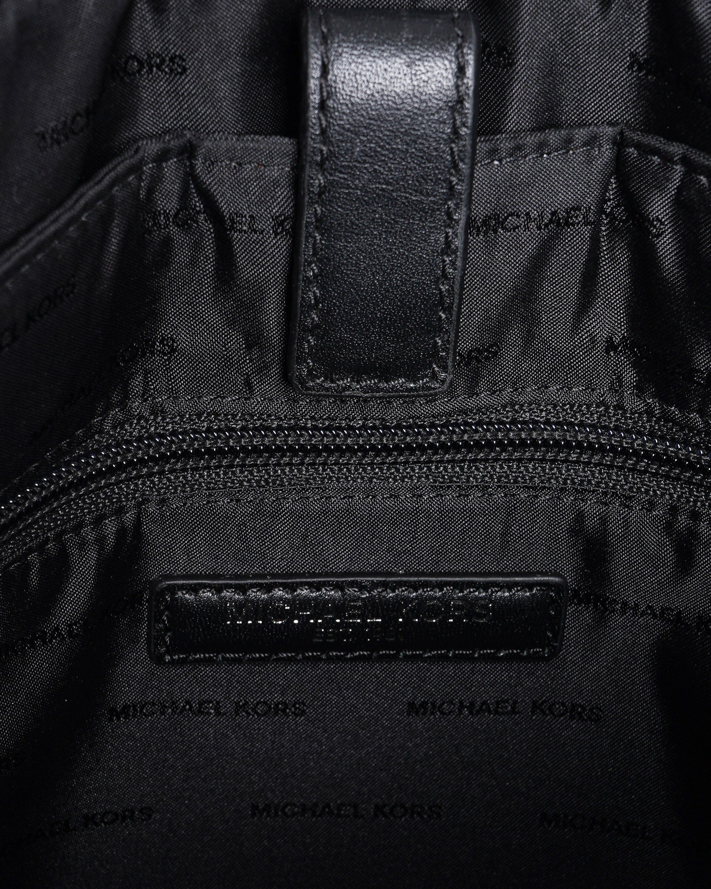 Michael Kors Monogram Messenger Bag In Black
