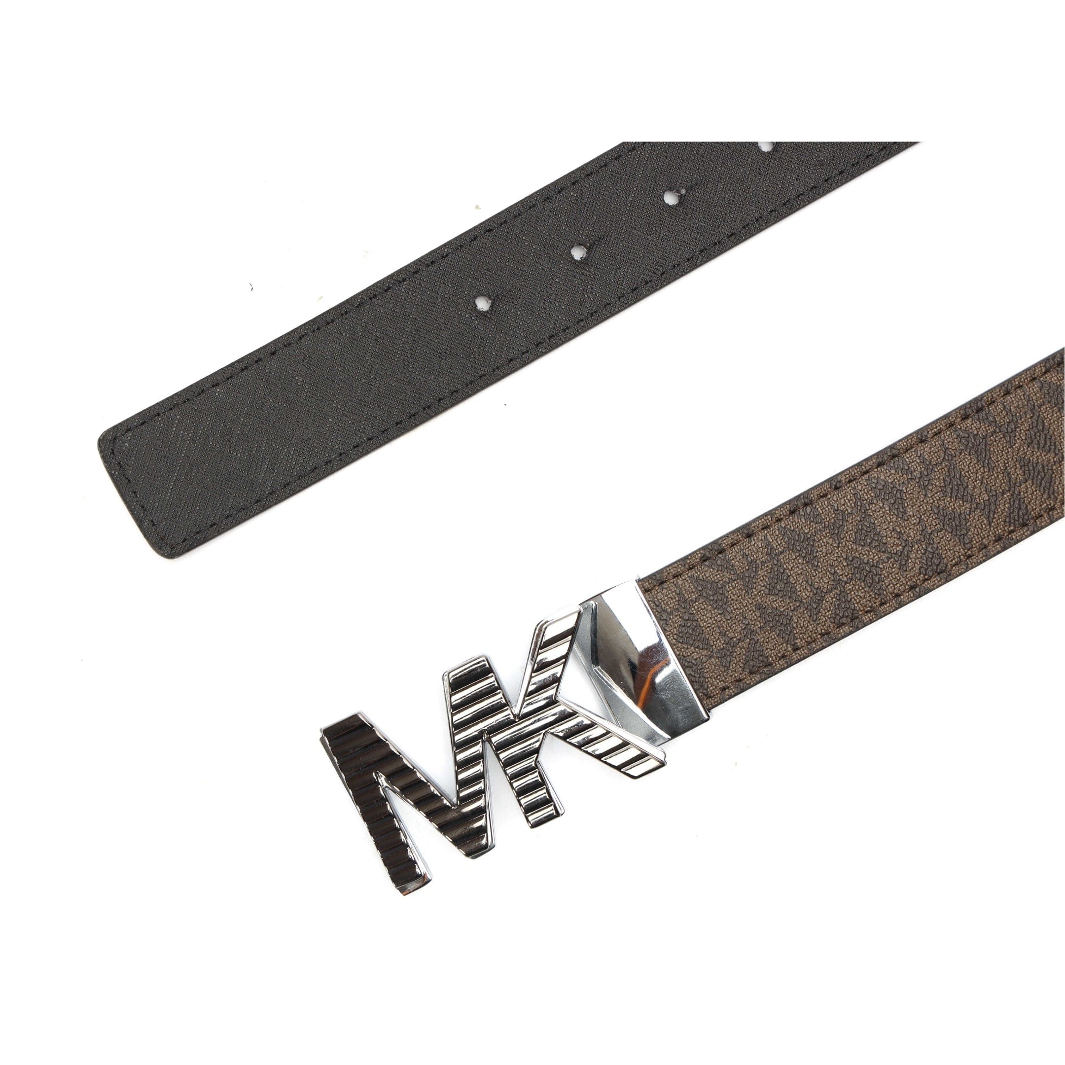 Michael Kors Brown Logo Reversible Leather Belt