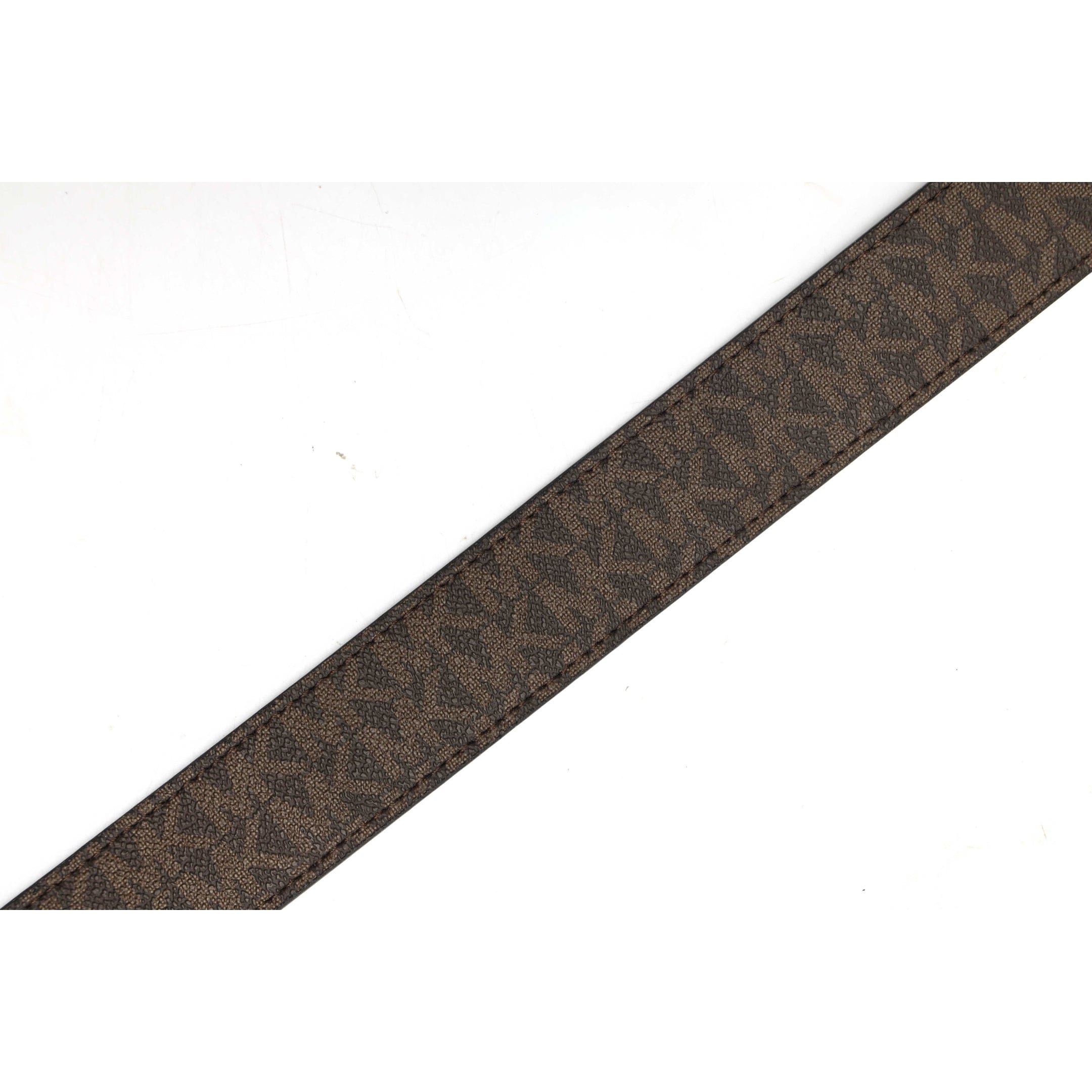 Michael Kors Brown Logo Reversible Leather Belt