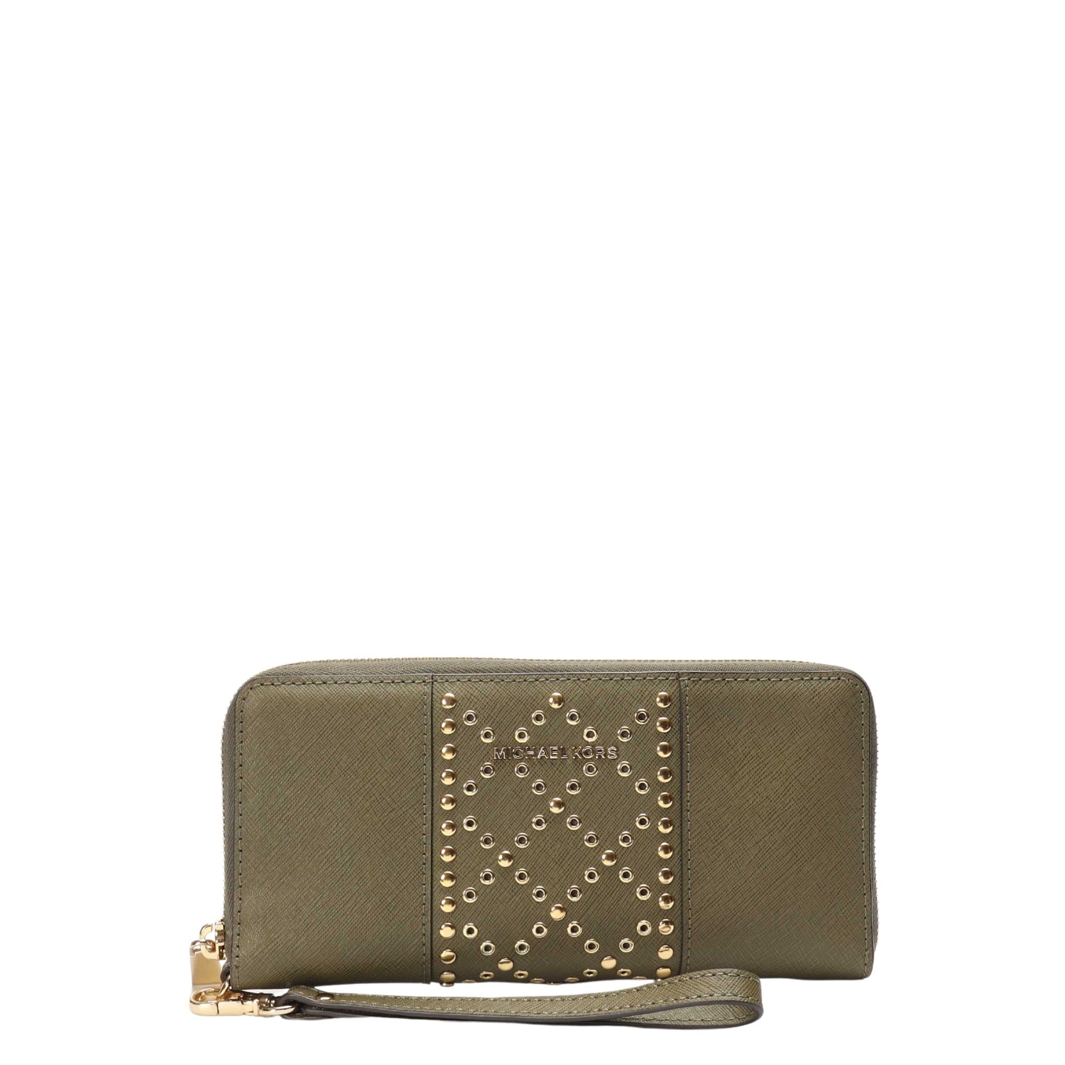 Michael Kors Olive Studded Continental Wallet