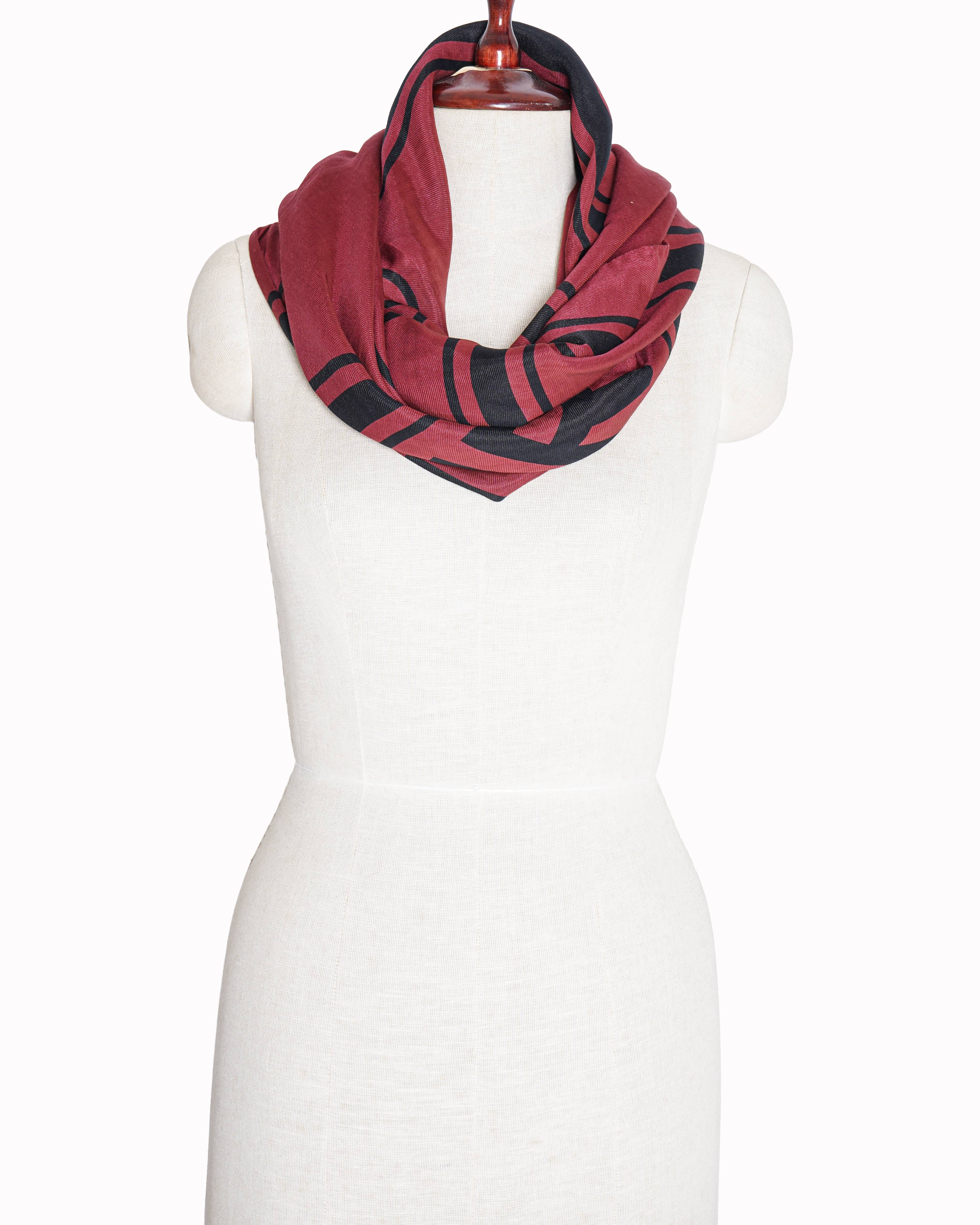 Burberry Red Logo Graphic Scarf