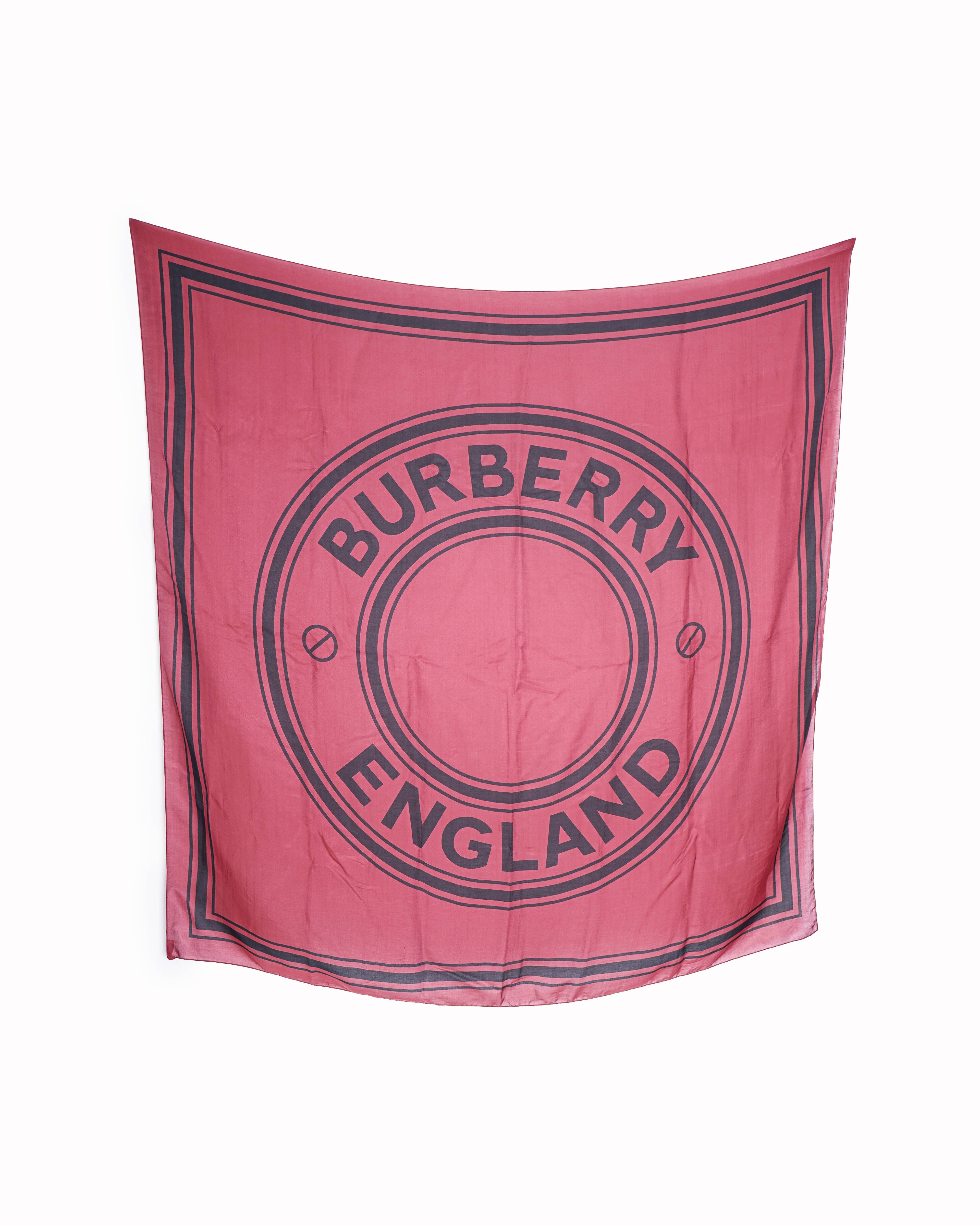Burberry Red Logo Graphic Scarf