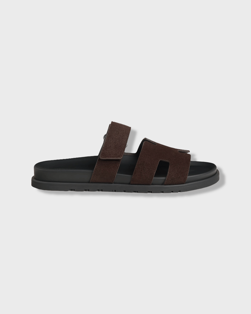 Hermes Chypre Sandal Suede Marron Ébène