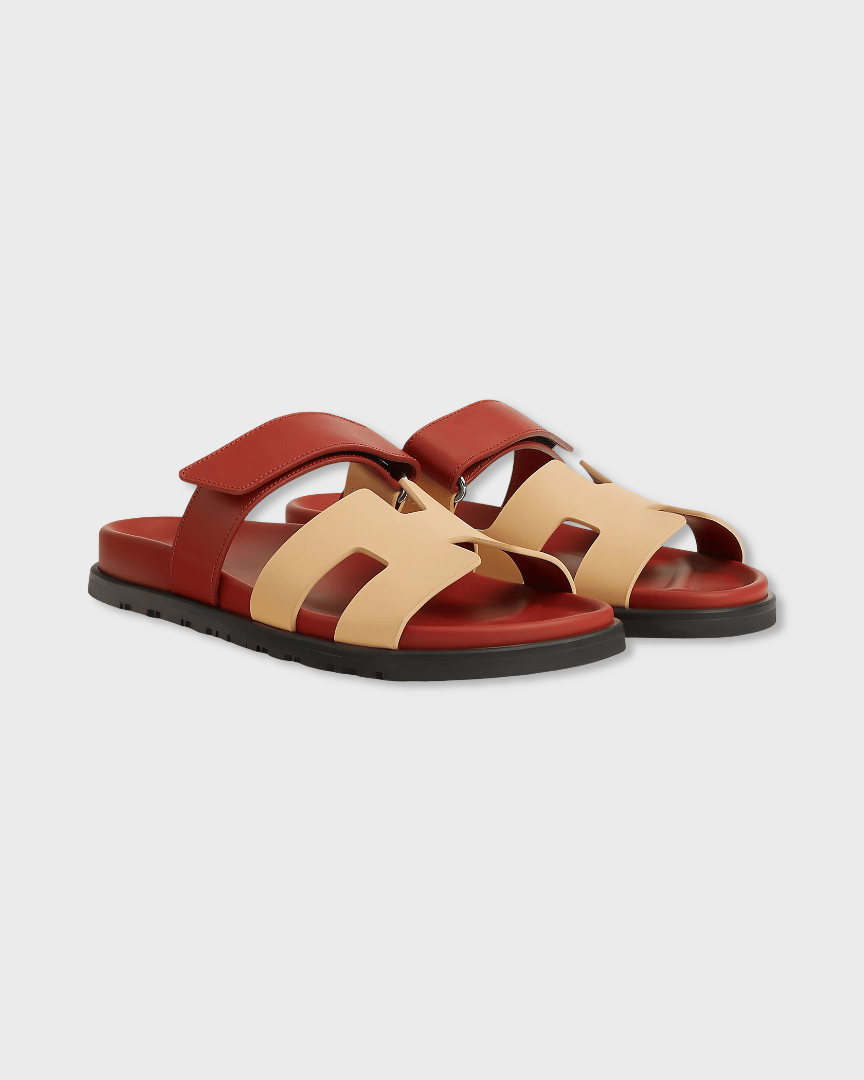 Hermes Chypre Sandal Jaune Malawi / Rouge Sanguine