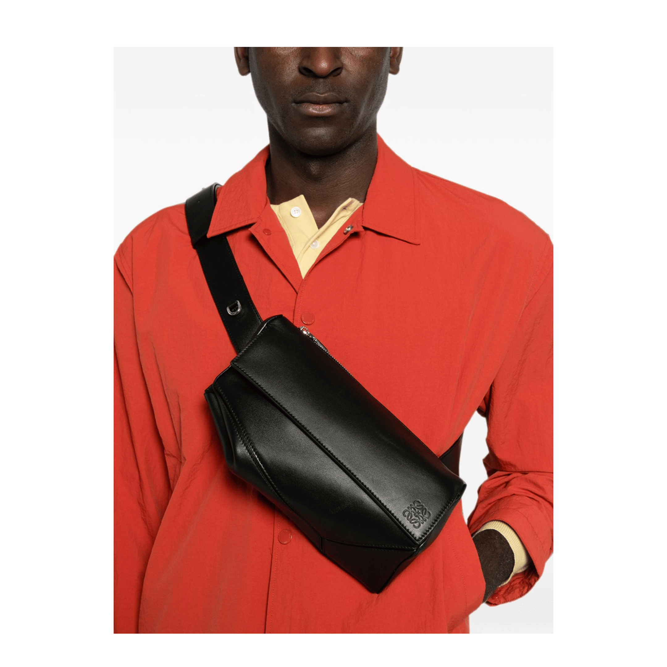Loewe Puzzle Edge Small Calfskin Bumbag - Black