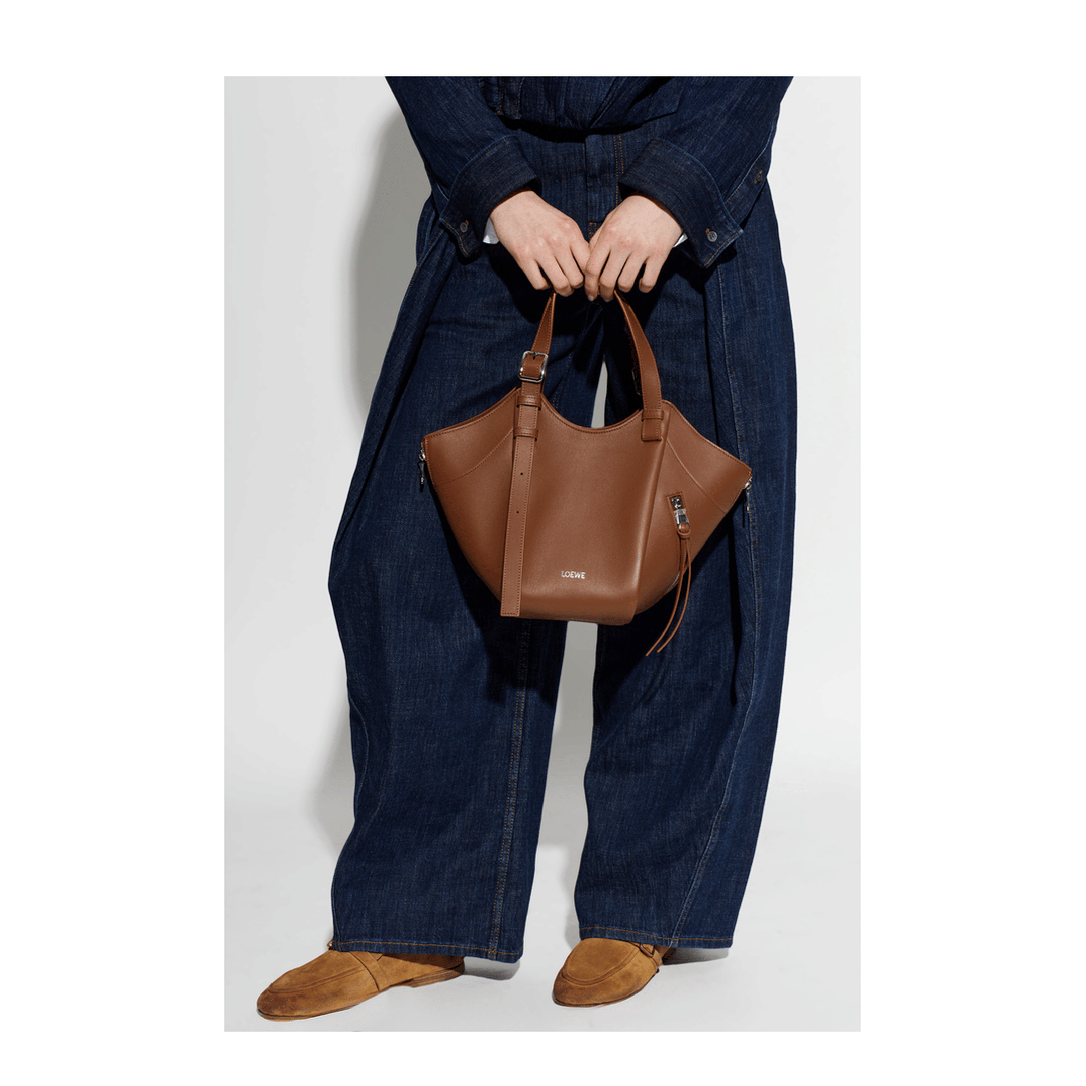 Loewe Hammock Flip Medium Calfskin Shoulder Bag - Squirrel