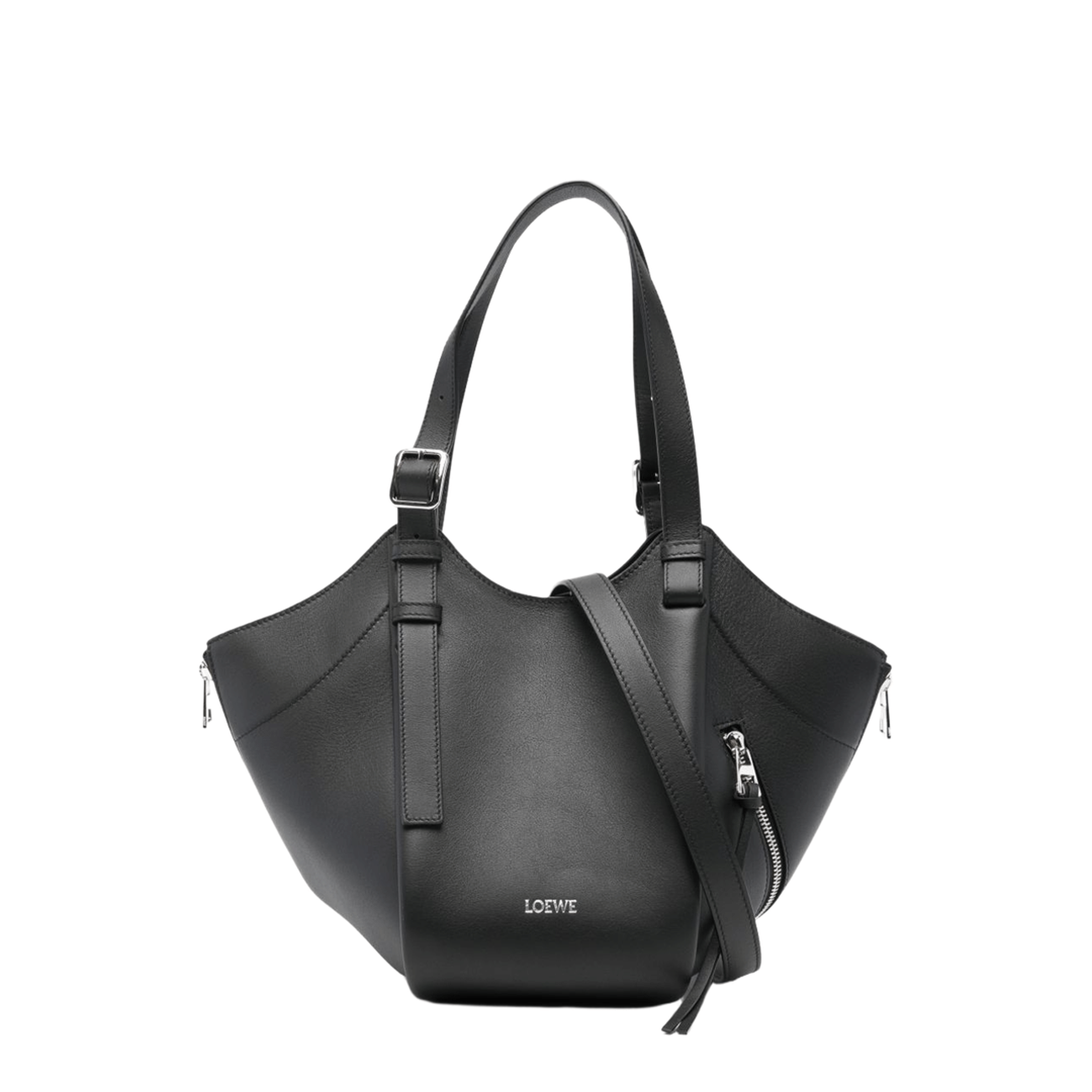 Loewe Hammock Flip Calfskin Shoulder Bags - Black