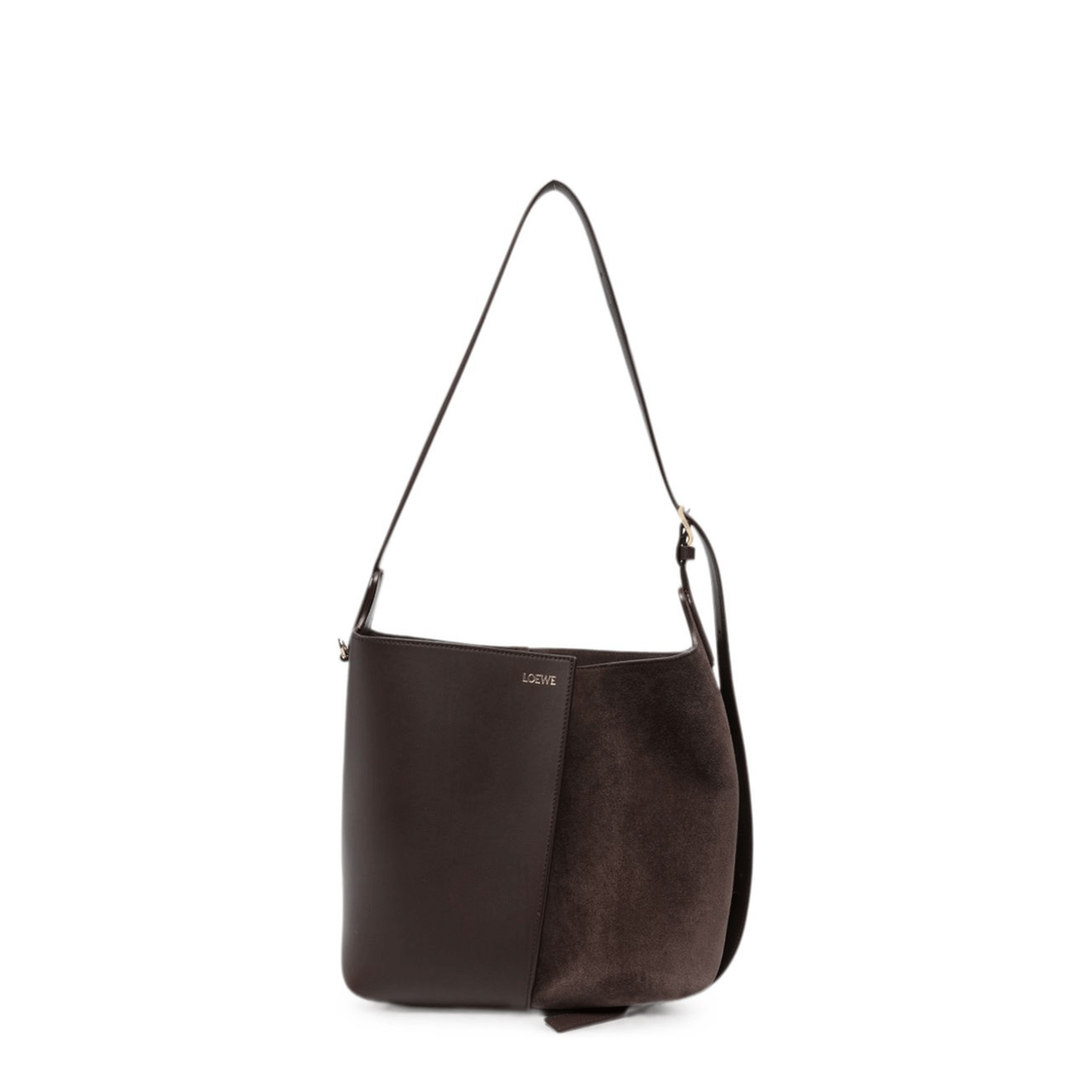 Loewe Amazona Calfskin and Suede Shoulder Bag - Brown