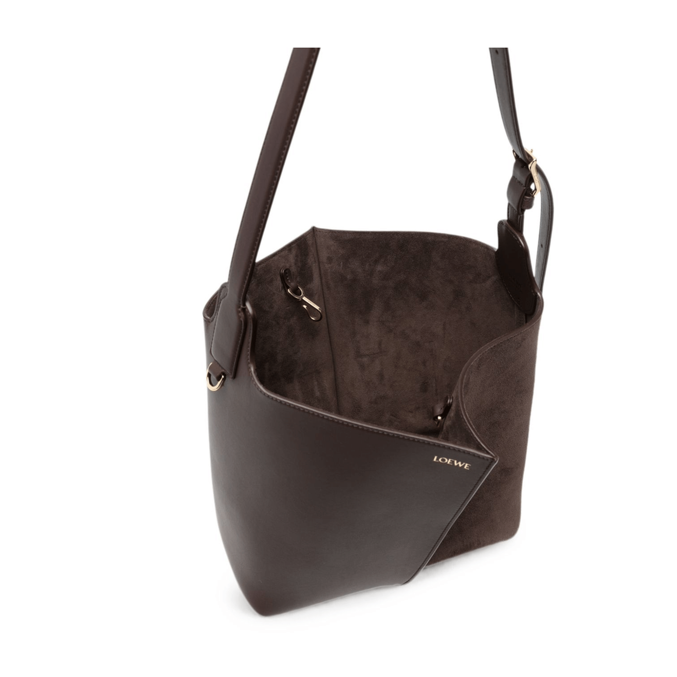 Loewe Amazona Calfskin and Suede Shoulder Bag - Brown