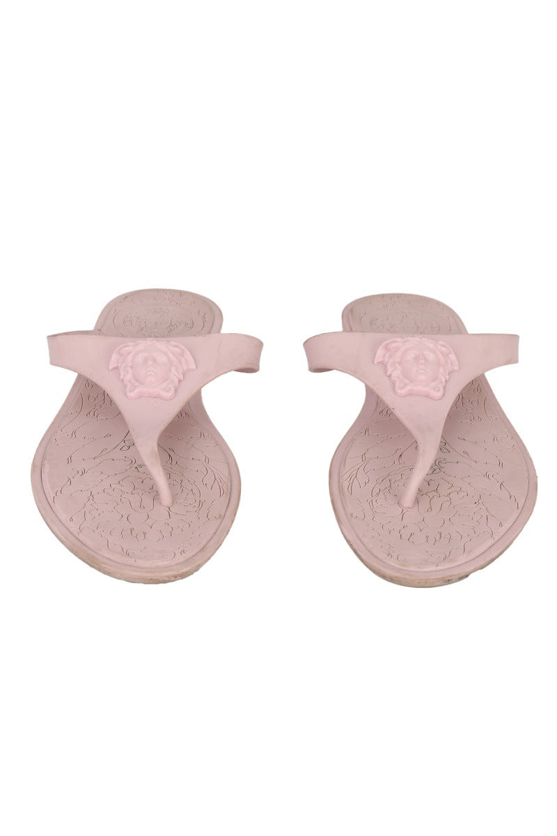 Versace EU 37 Pink Medusa Palazzo Thong Sandal