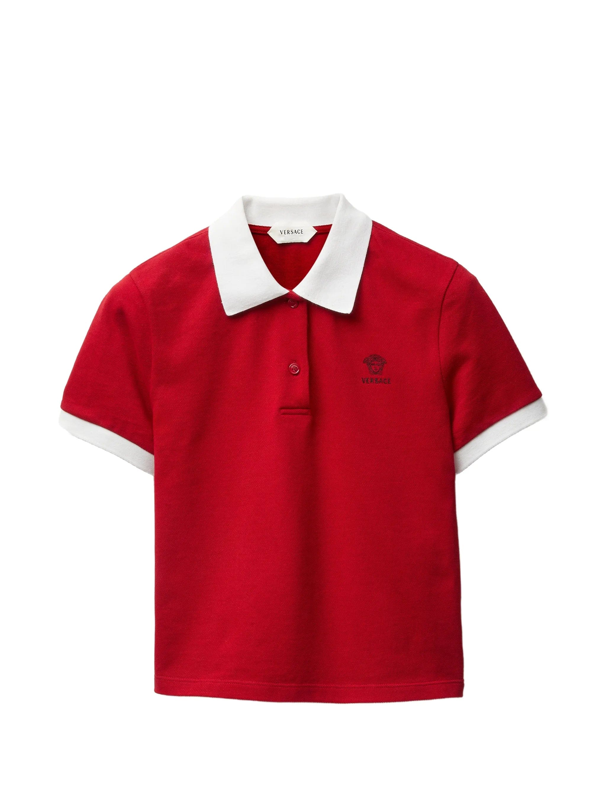 Versace contrast - trim polo shirt
