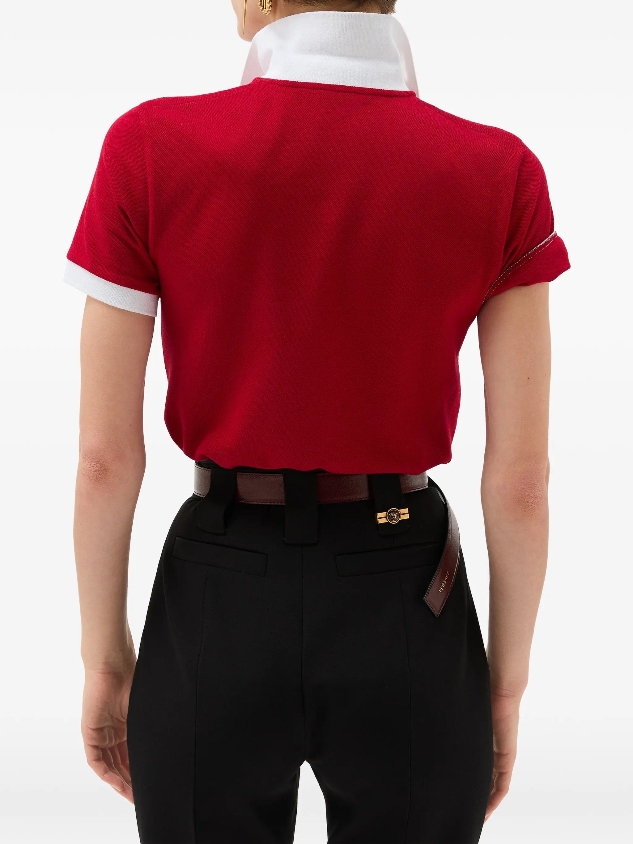 Versace contrast - trim polo shirt