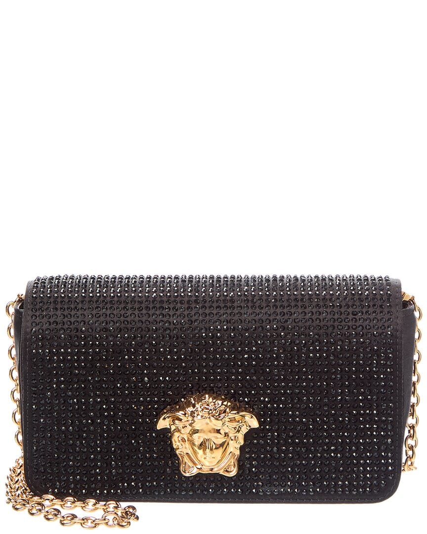 Versace Embellished Mini Satin Wallet On Chain