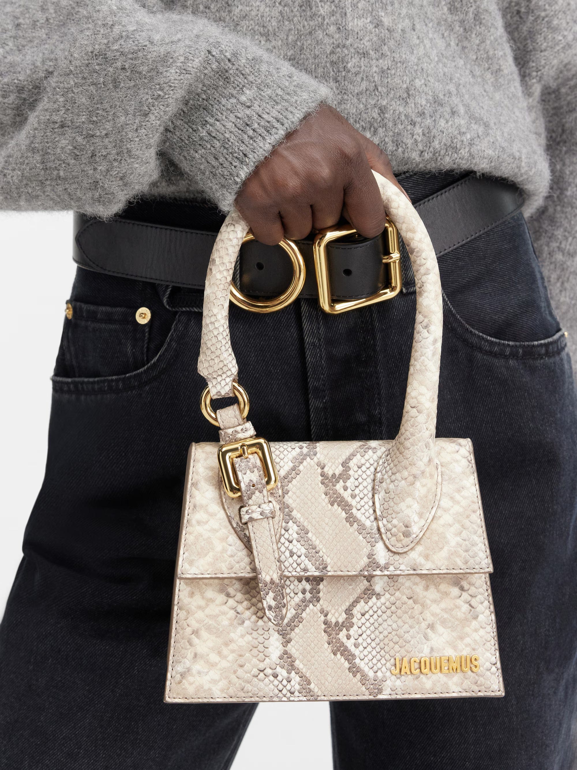 Jacquemus The Medium Chiquito Bag with Buckle - Beige