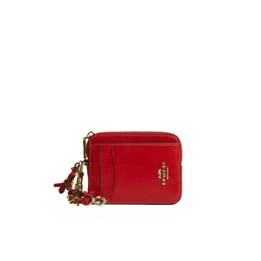 Coach Zip Card Case With Bows
