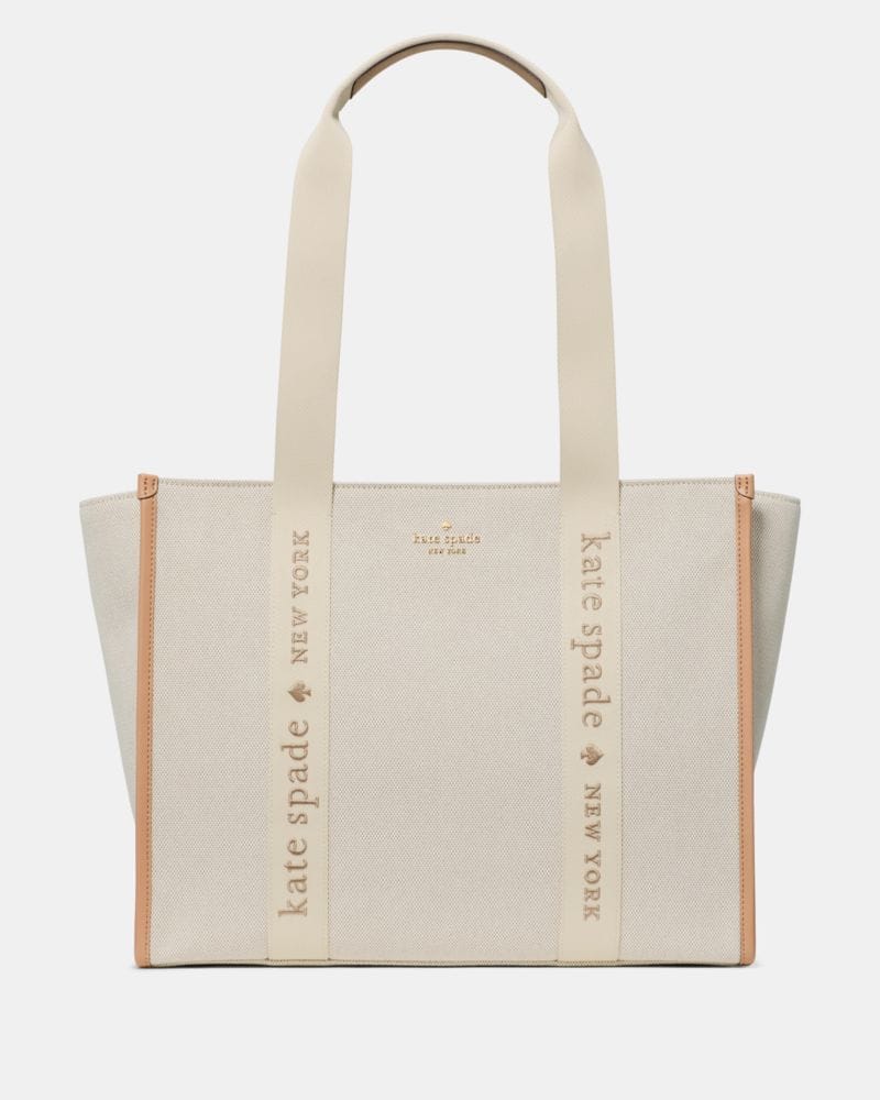 Kate Spade KateSpade Kip Canvas Large Tote Bag Light Fawn Multi