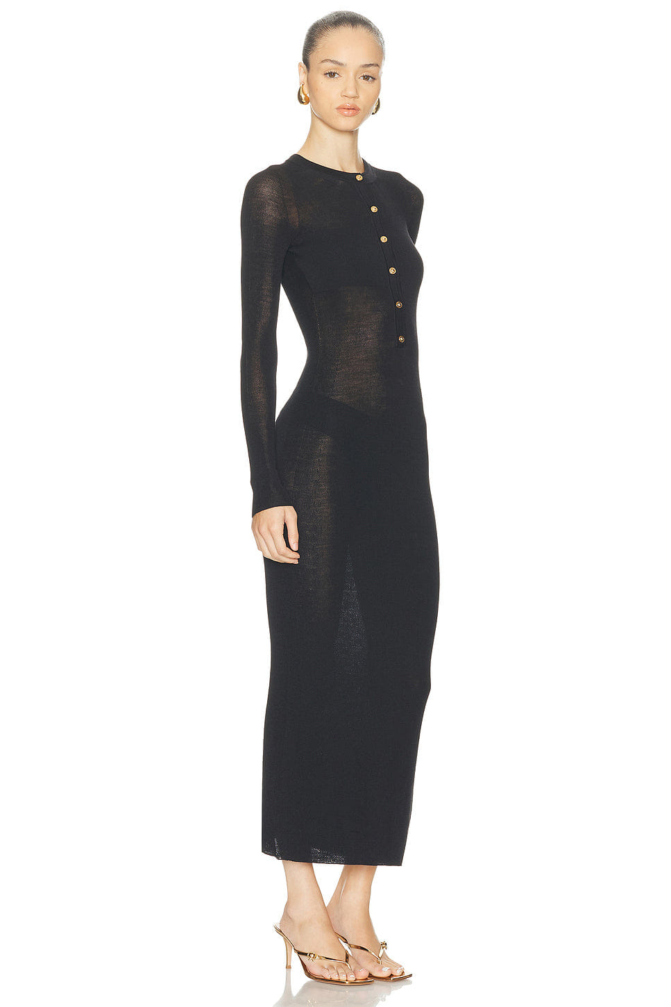 Versace Long Sleeve Sheer Dress