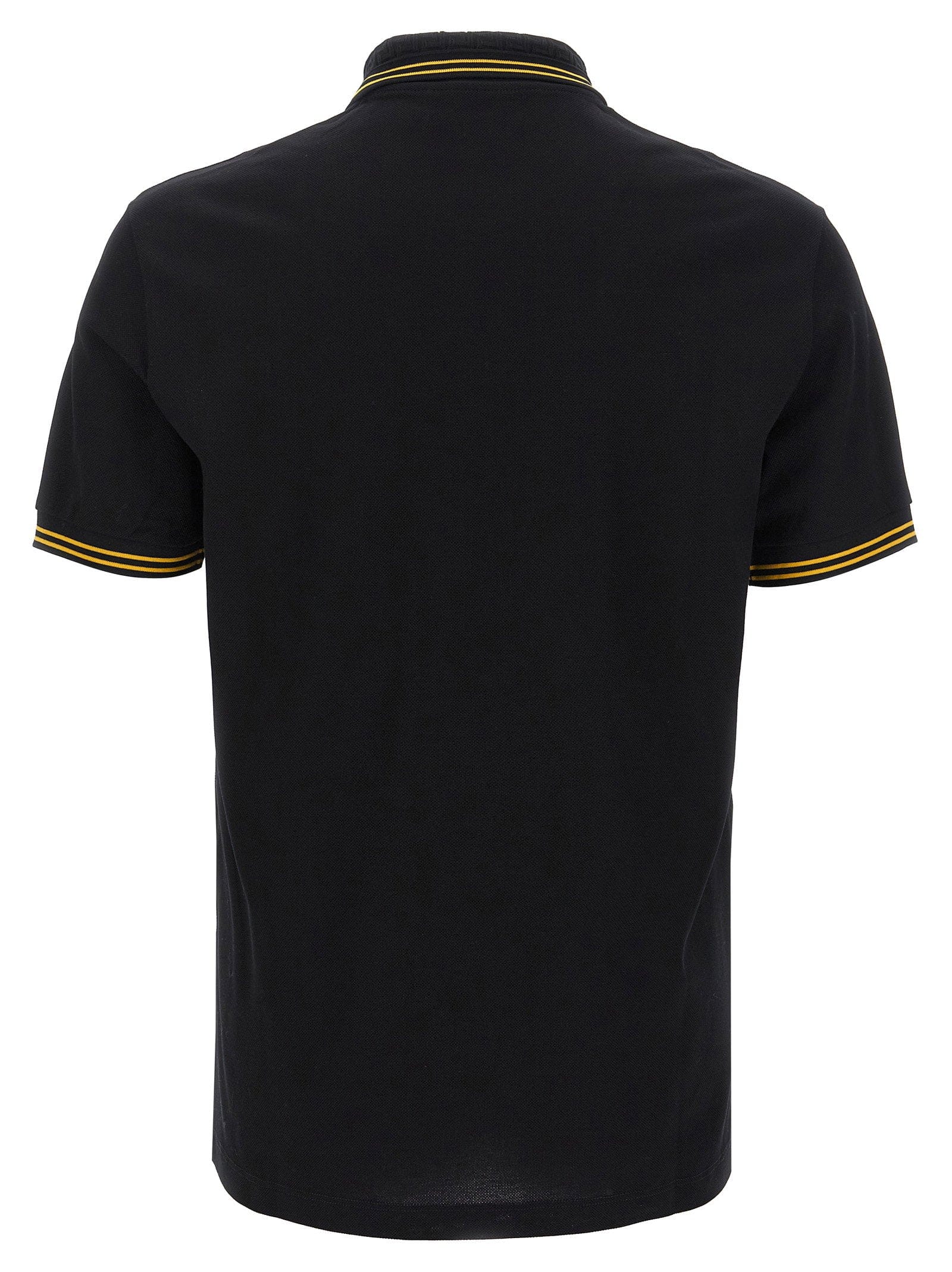 Versace Medusa Logo Cotton Piqué Polo Shirt — Black