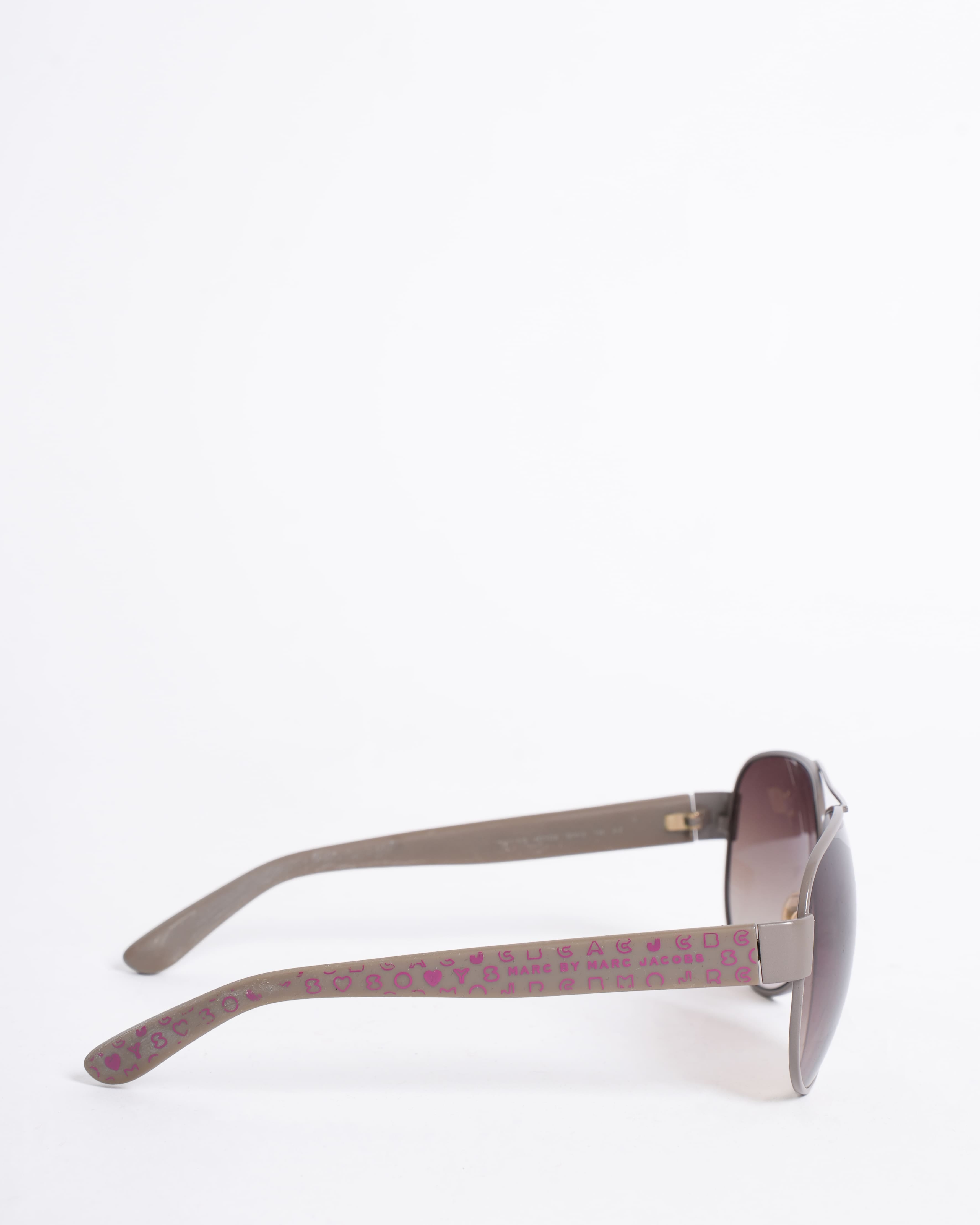 Marc Jacobs Marc by Marc Jacobs oval Taupe sunglasses with Pink Temple detail