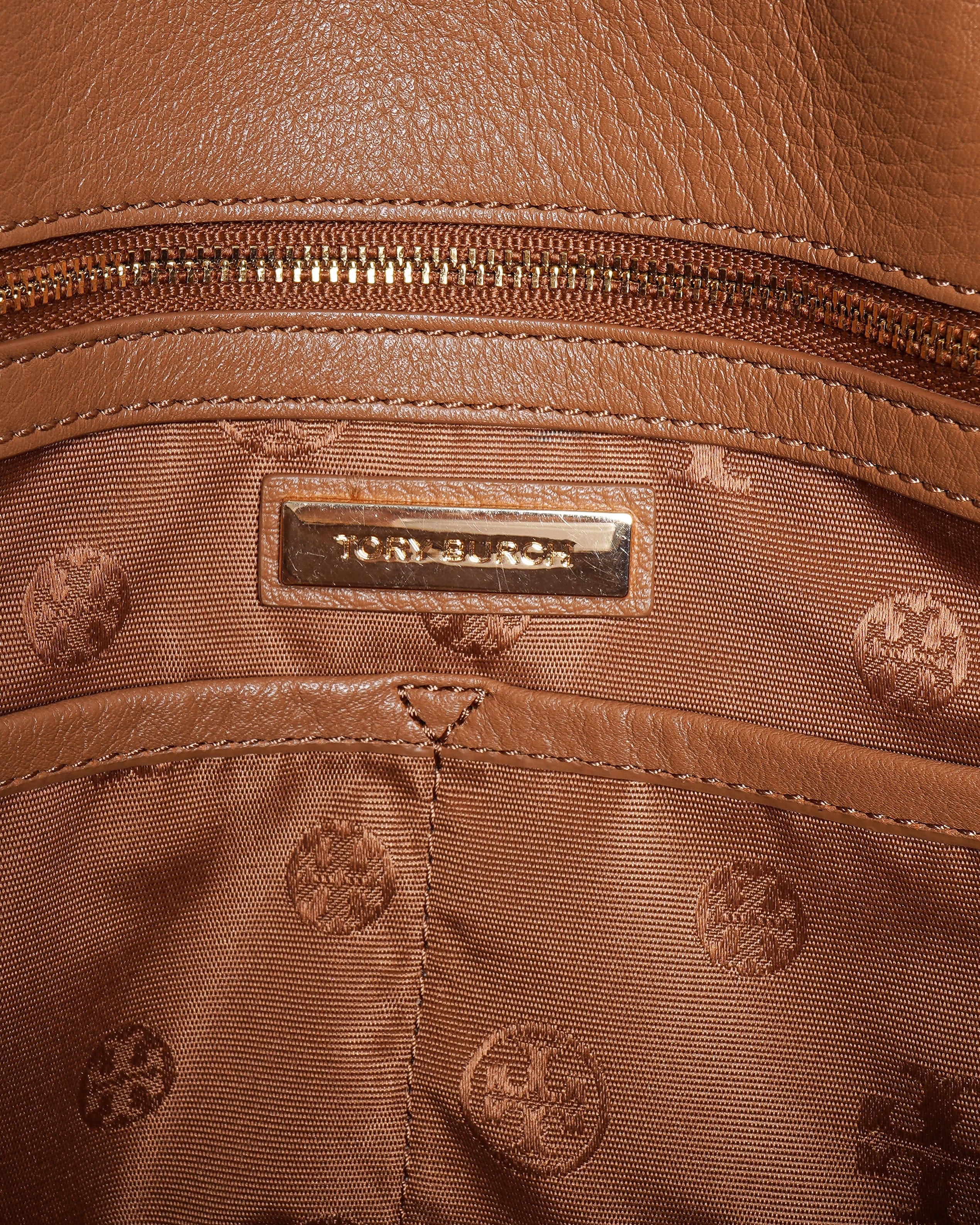 Tory Burch Britten Pebbled Leather Satchel Bag