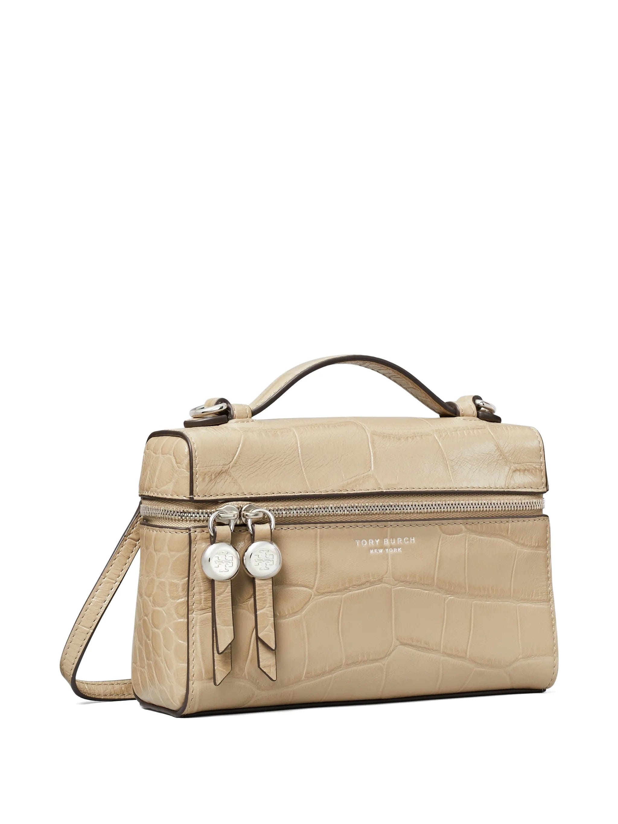 Tory Burch slim Romy croc - embossed top - handle bag