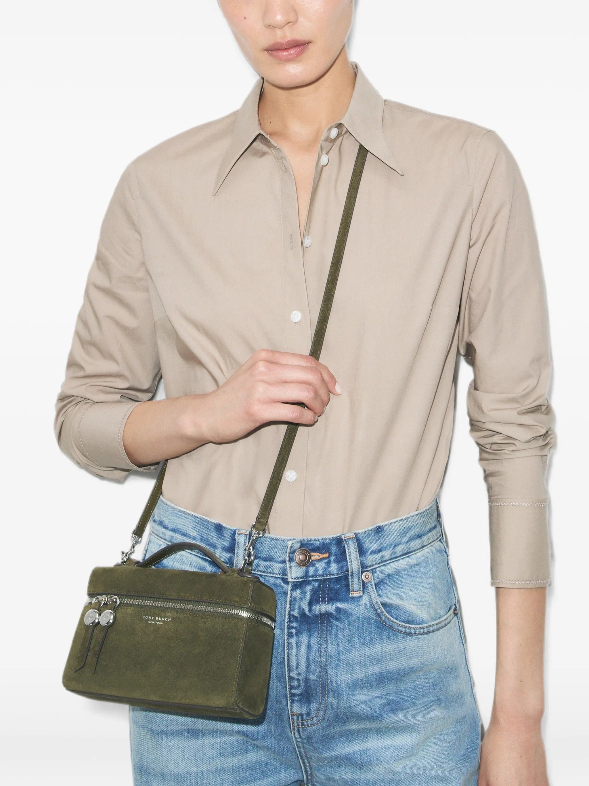 Tory Burch Romy suede Slim top - handle