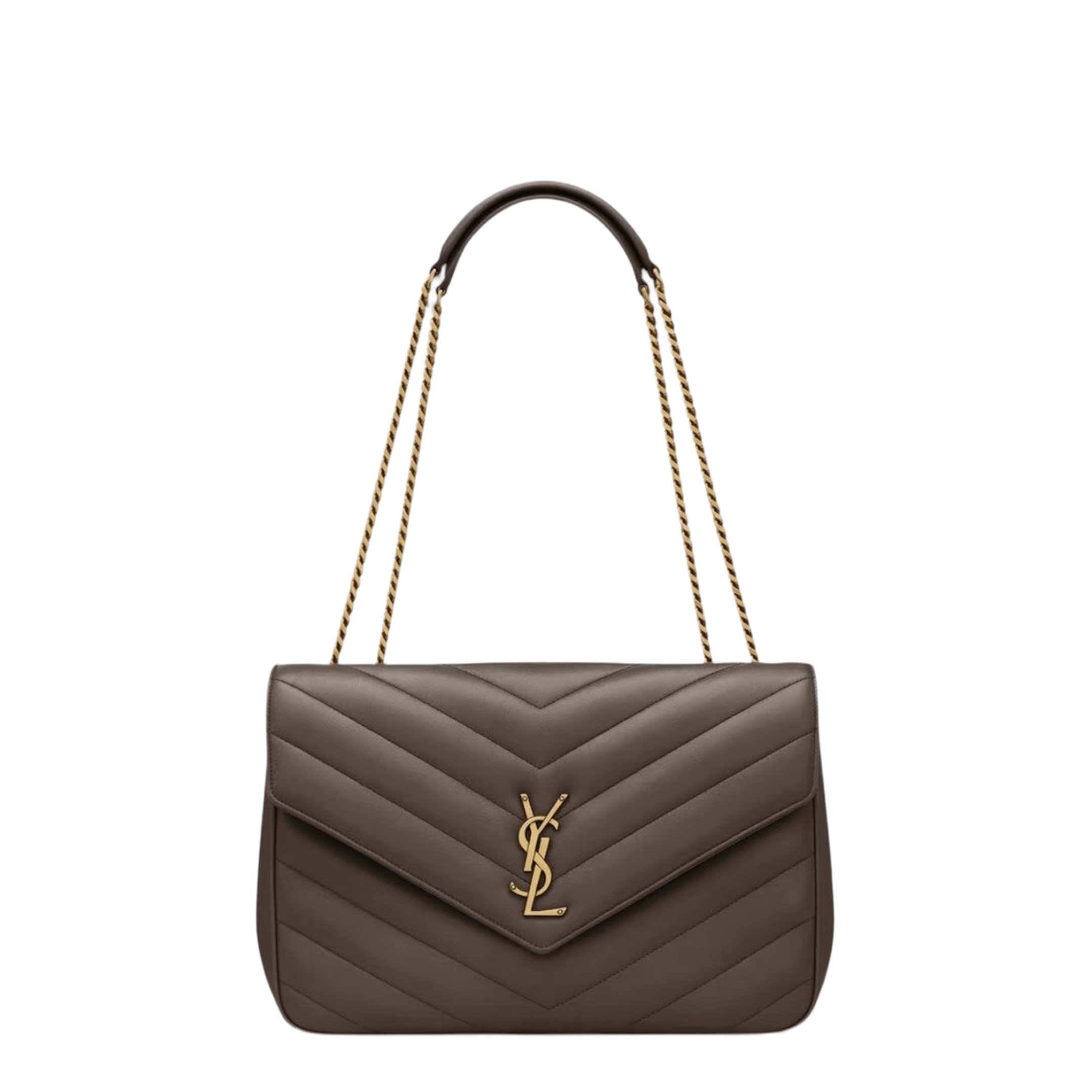 Saint Laurent Loulou Large Matelassé Lambskin Shoulder Bag - Urban Grey
