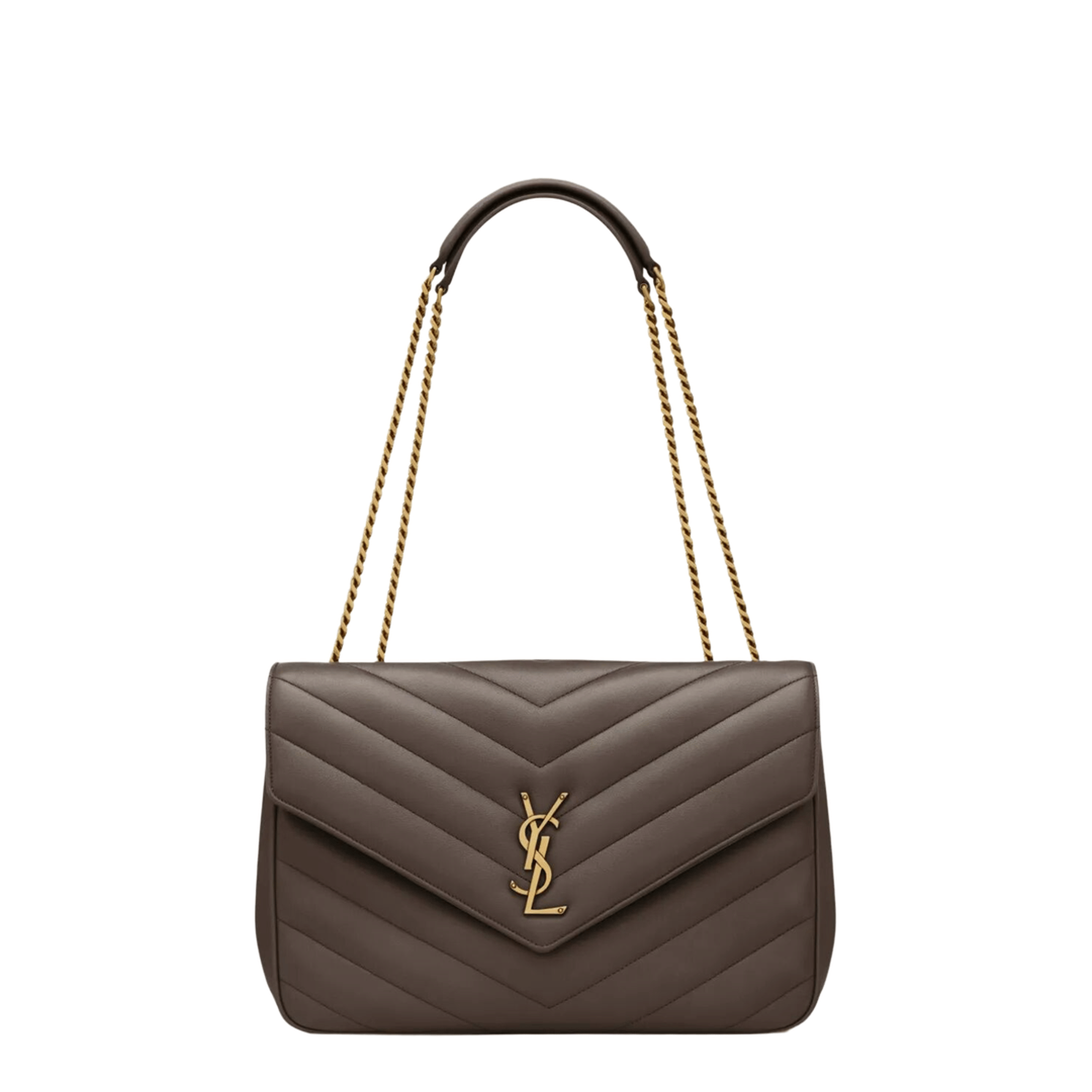 Saint Laurent Loulou Large Matelassé Lambskin Shoulder Bag - Urban Grey