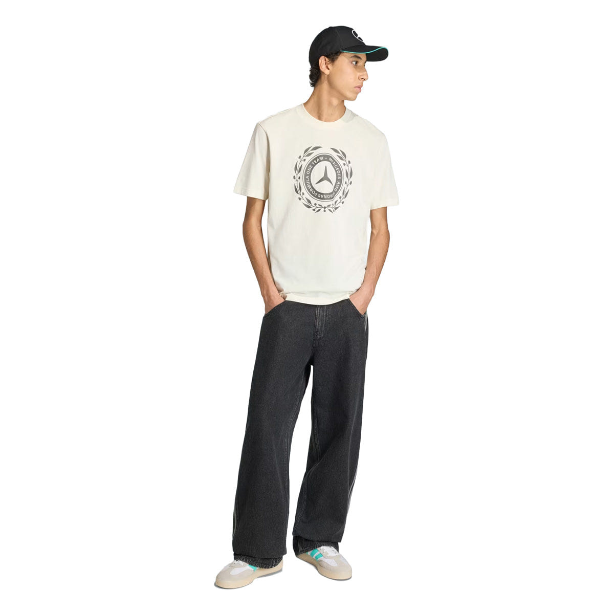 adidas + MERCEDES - AMG PETRONAS FORMULA 1 TEAM SILVER ARROWS T-Shirt Off White / Granite