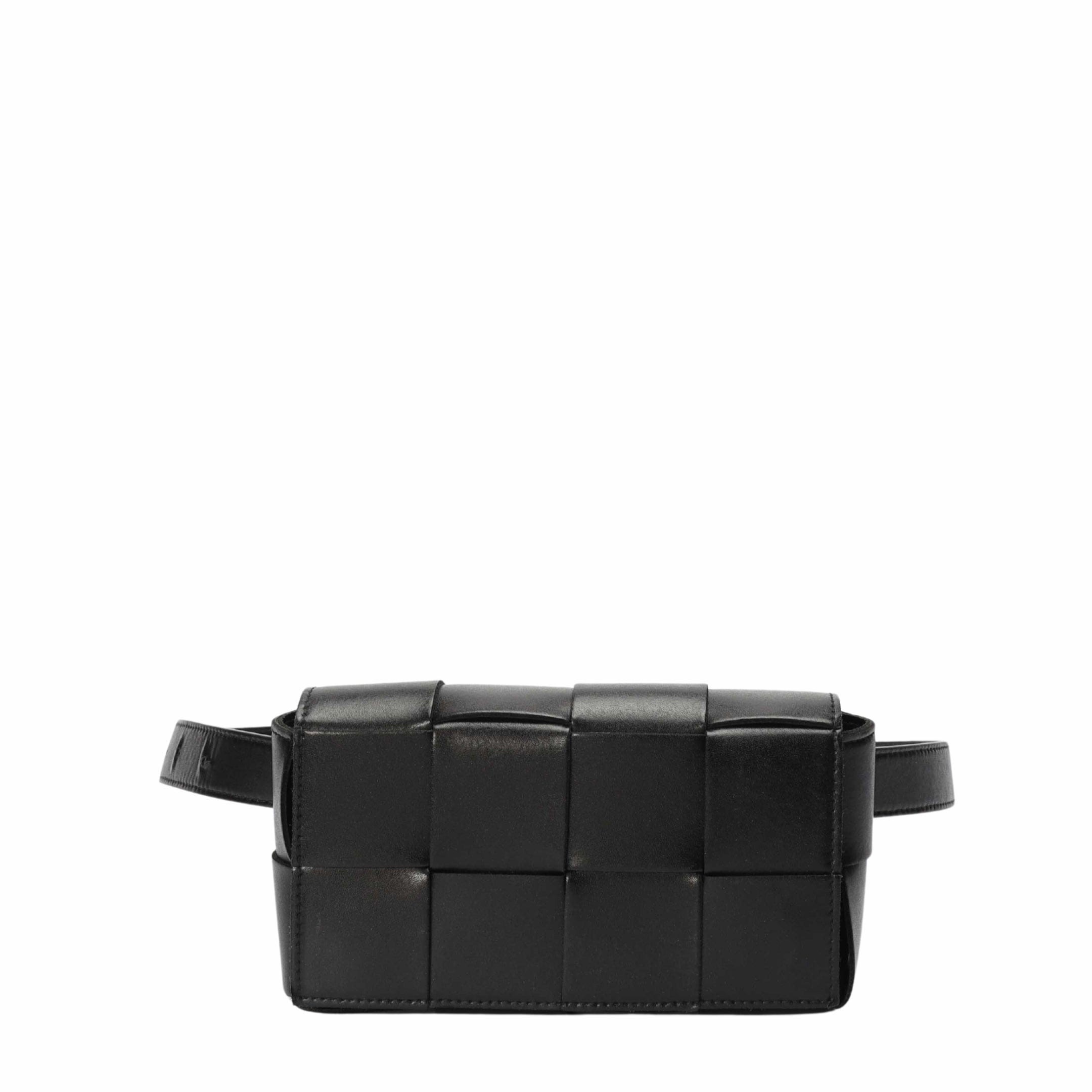 Bottega Veneta Black Intrecciato Mini Cassette Belt Bag