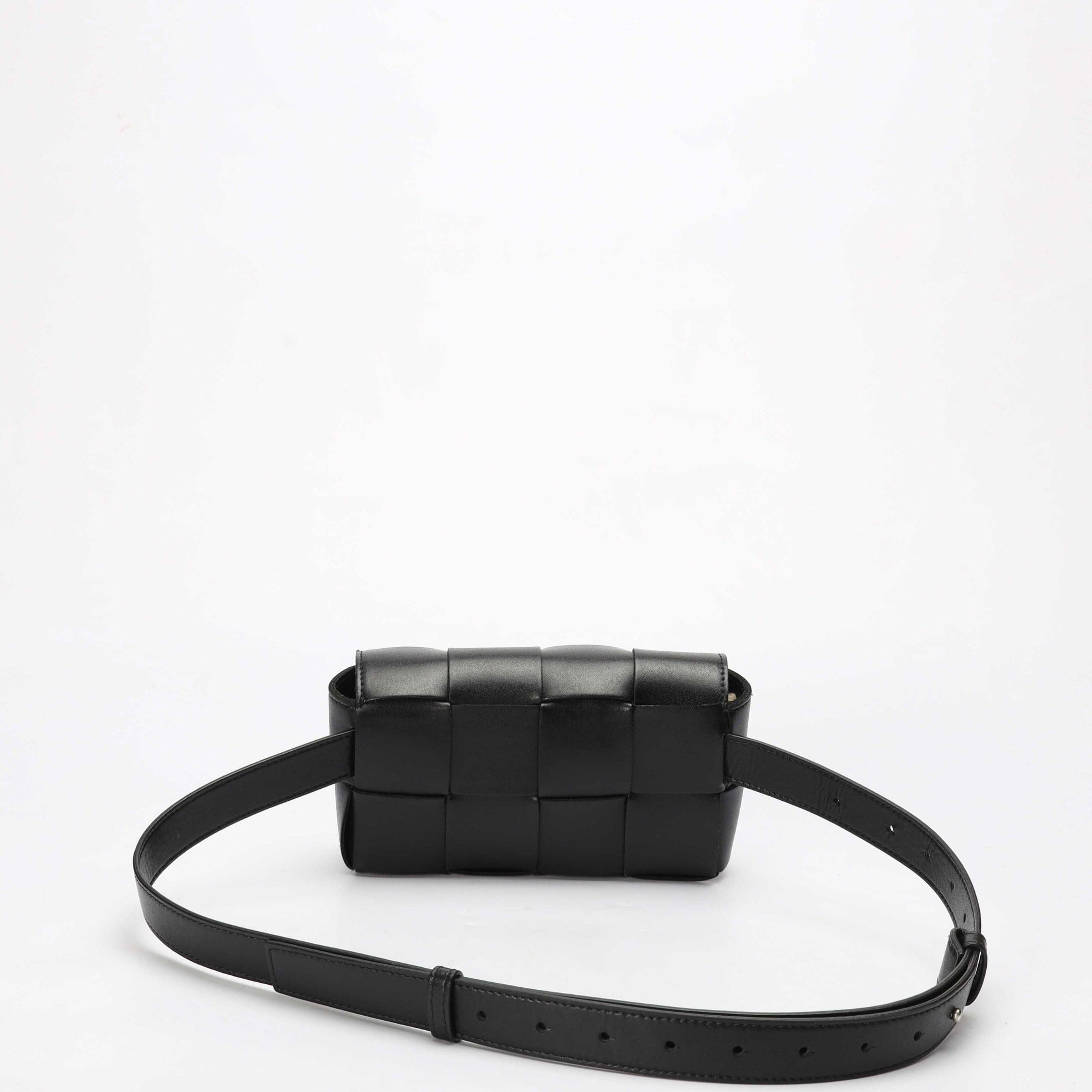 Bottega Veneta Black Intrecciato Mini Cassette Belt Bag