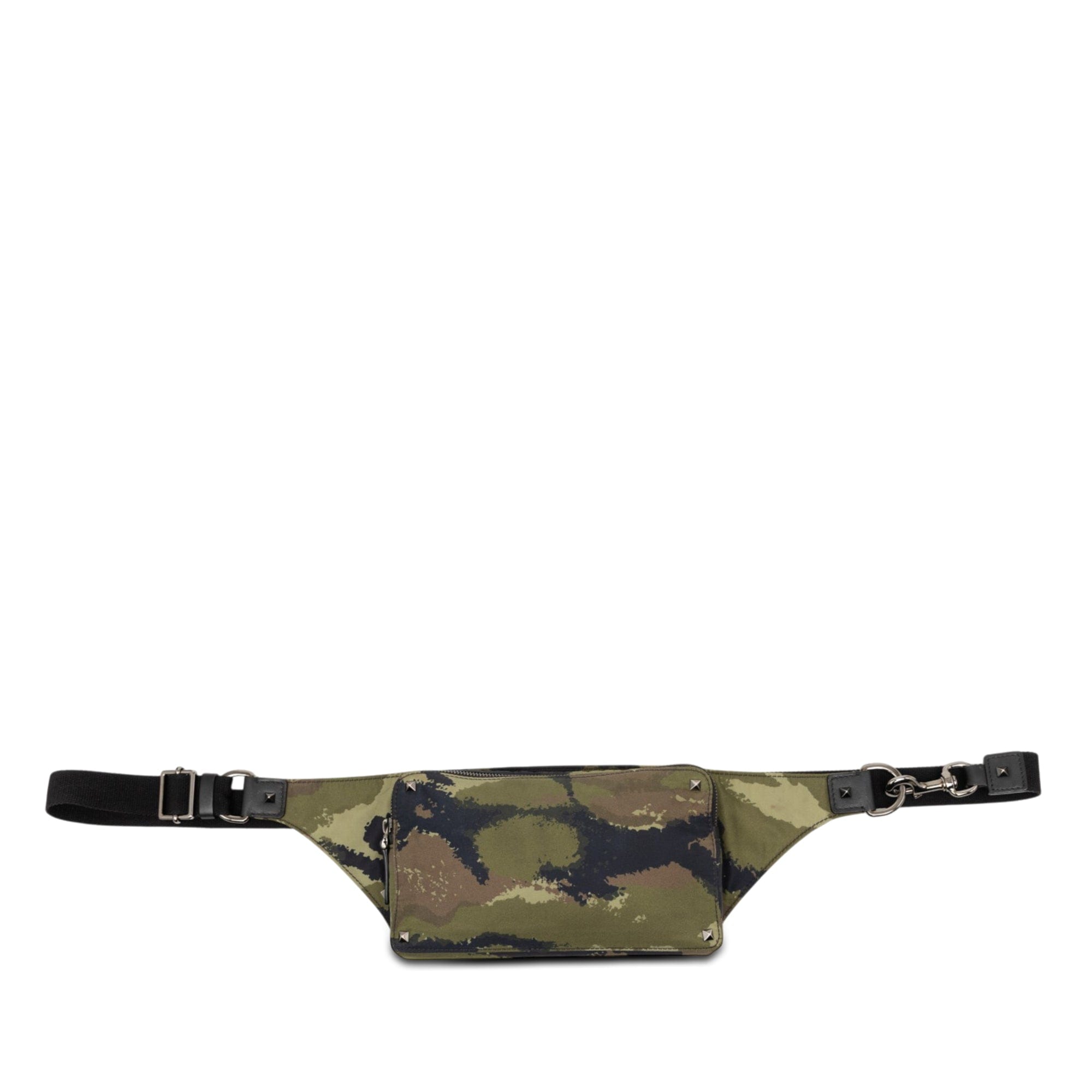 Valentino Nylon Rockstud Camouflage Belt Bag