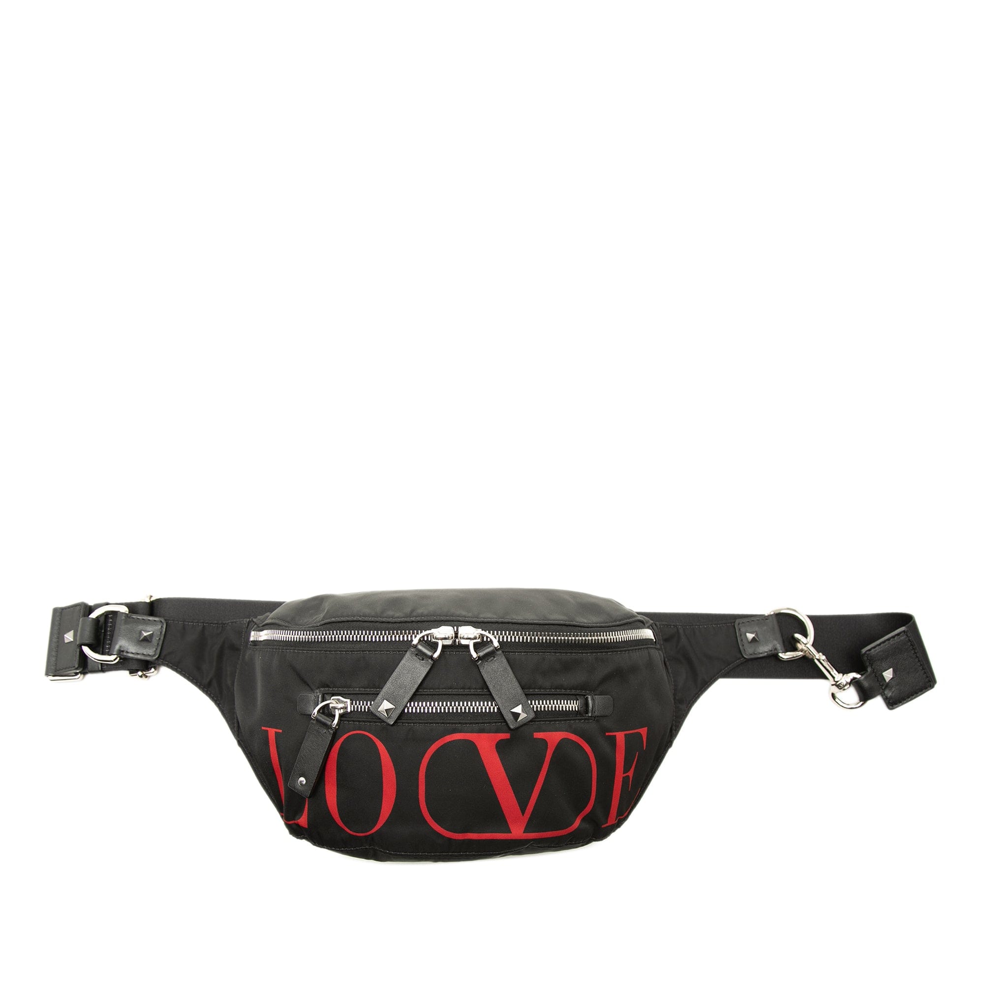 Valentino Nylon LOVE Rockstud Belt Bag