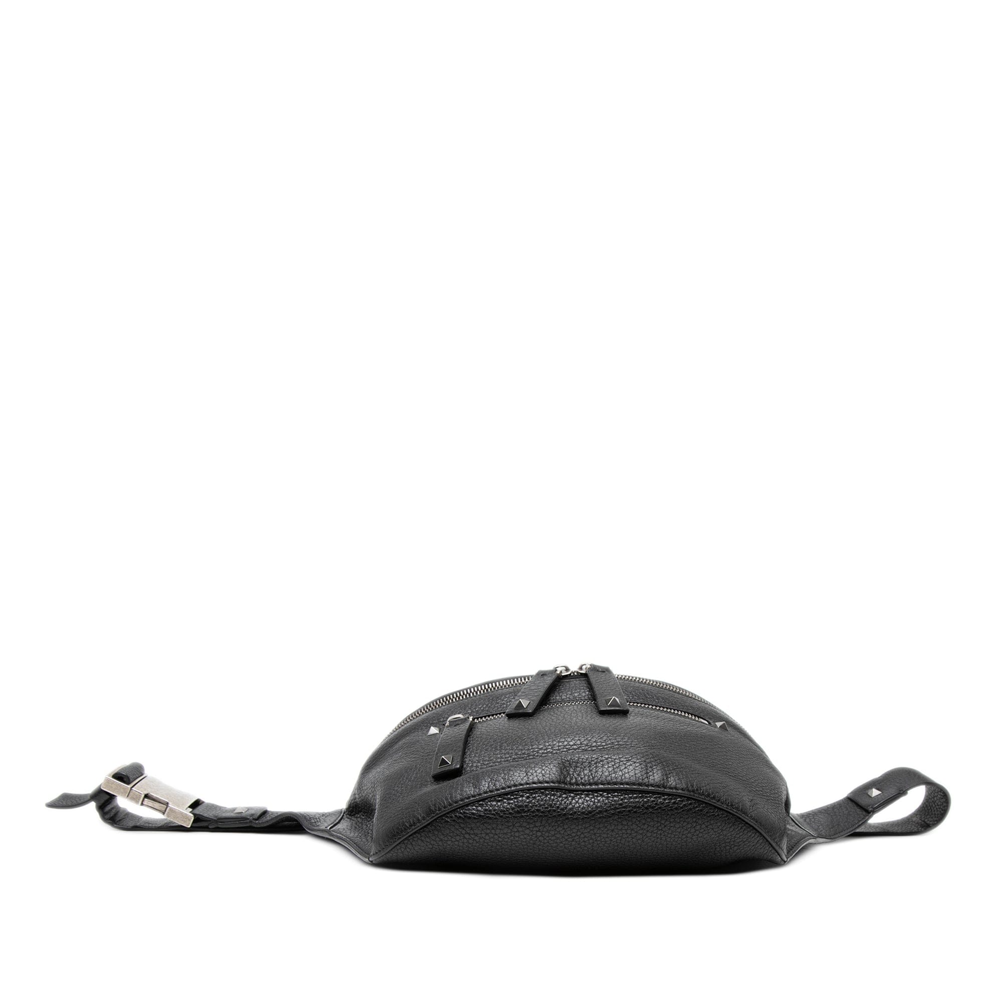 Valentino Pebbled Calfskin Rockstud Belt Bag