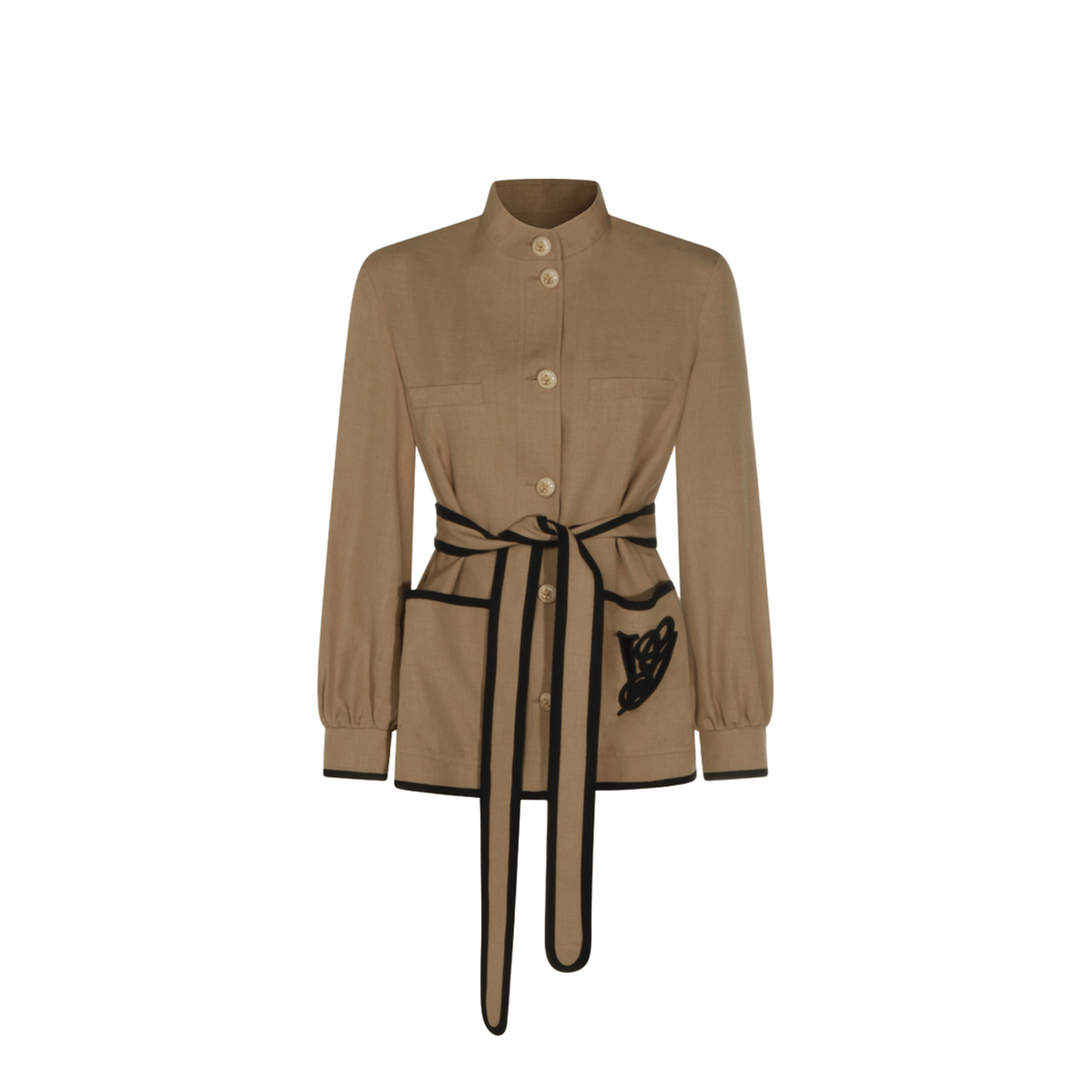 Valentino Caban Embroidered Logo Jacket