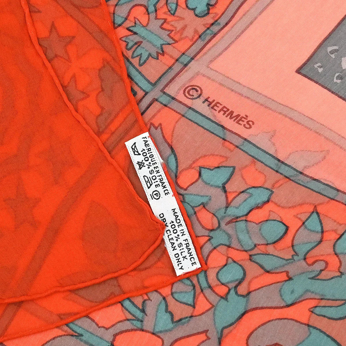 Hermes Scarf Carre 140 Early America Orange Small Good