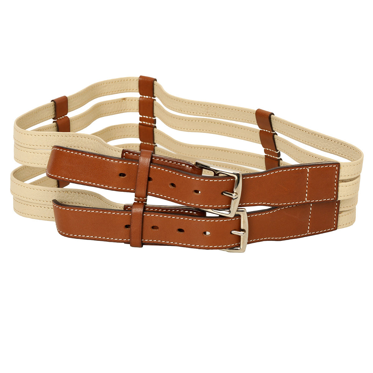 Hermes Two tone Brown Leather Double Etriviere Belt