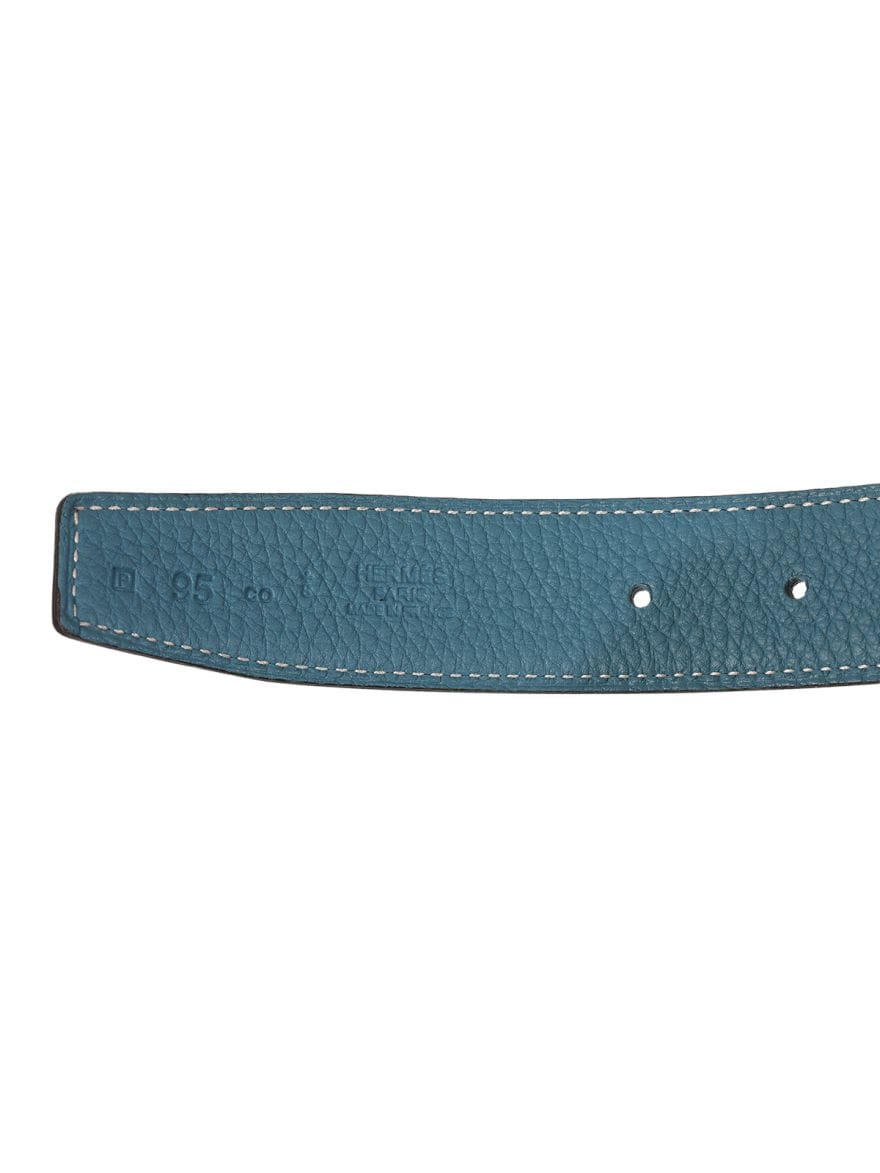 Hermes Unisex Black And Blue Belt 95 cm