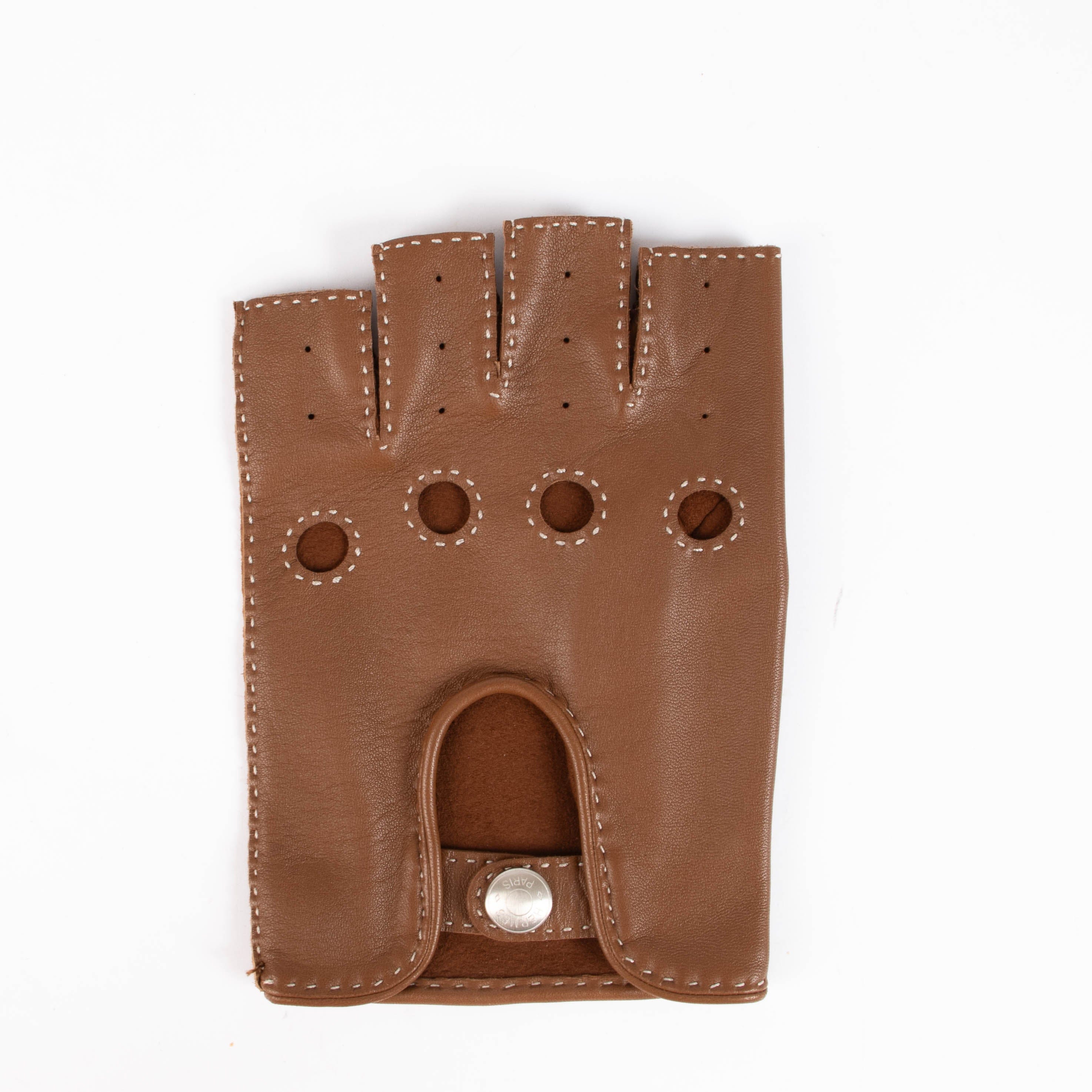 Hermes Brown Leather Gloves