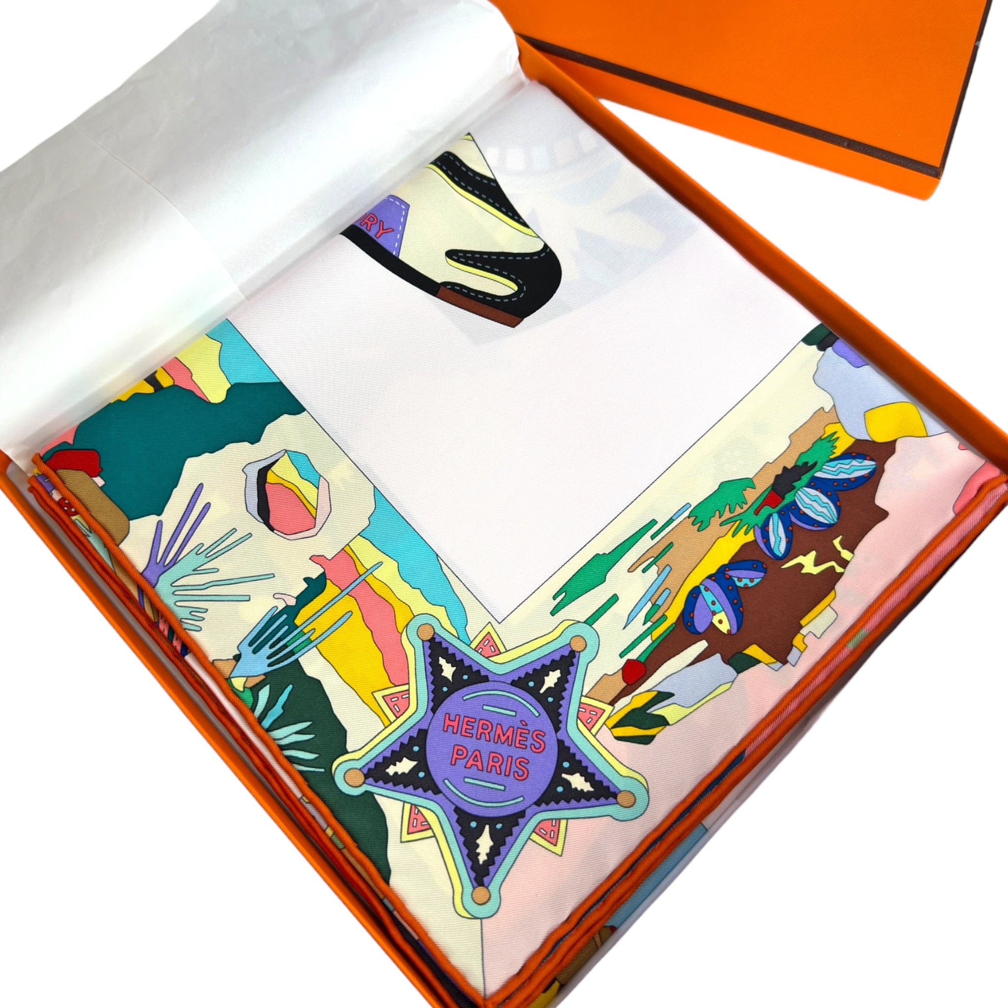 Hermès Bottes Story Silk Scarf 90