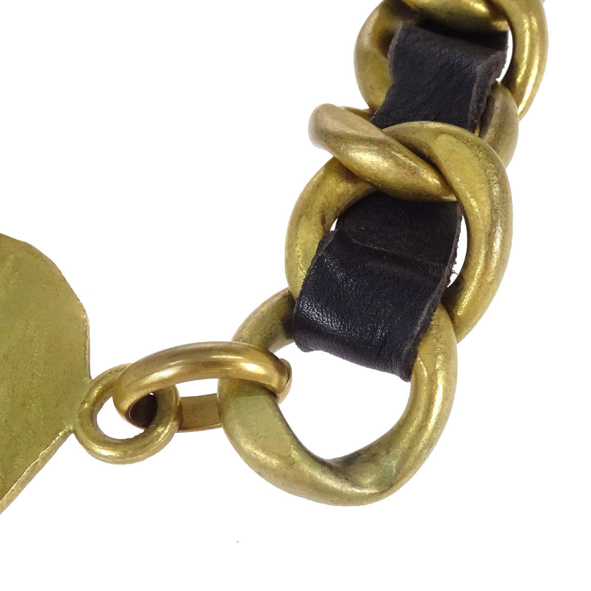 Chanel Chain Belt Medallion Gold Black 94P Small Good
