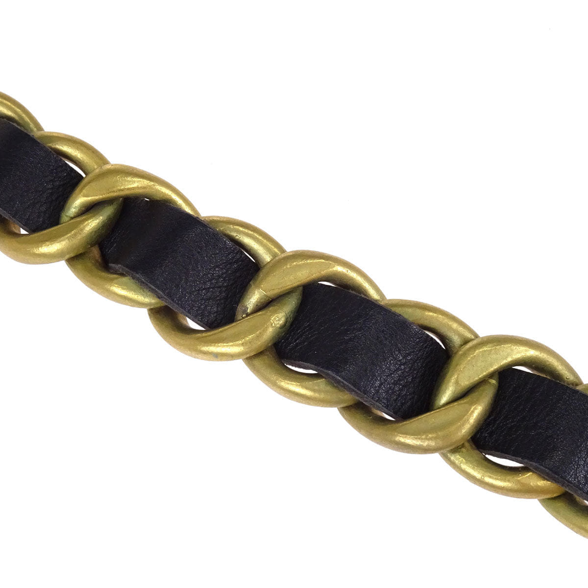 Chanel Chain Belt Medallion Gold Black 94P Small Good